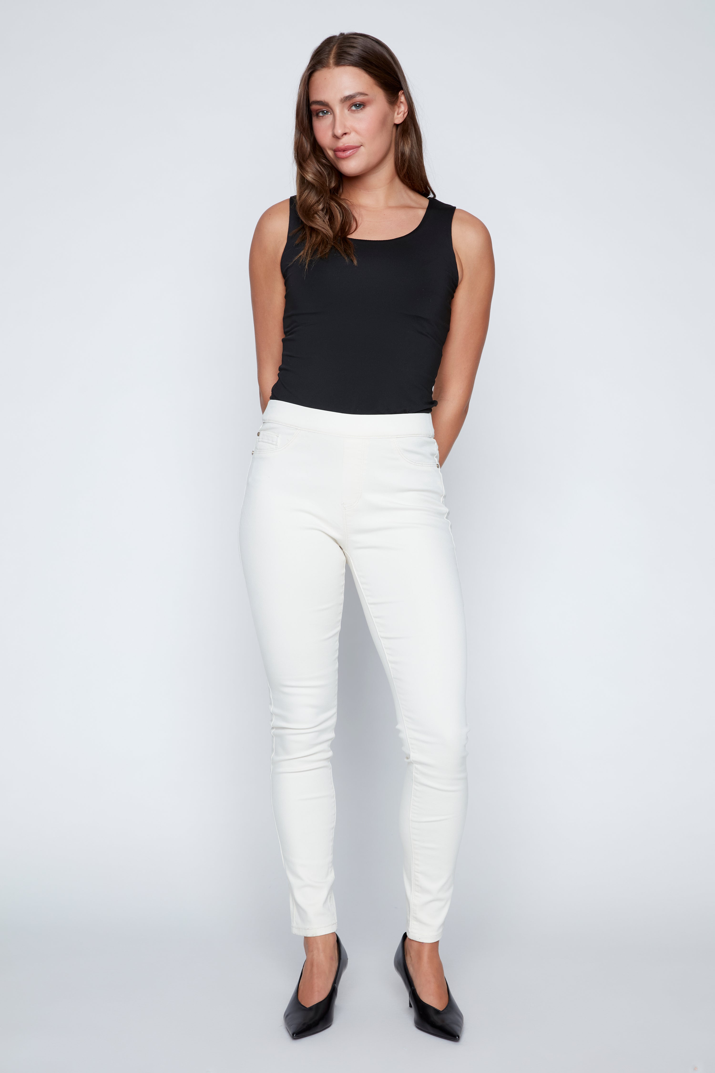 Colored twill pull on pant