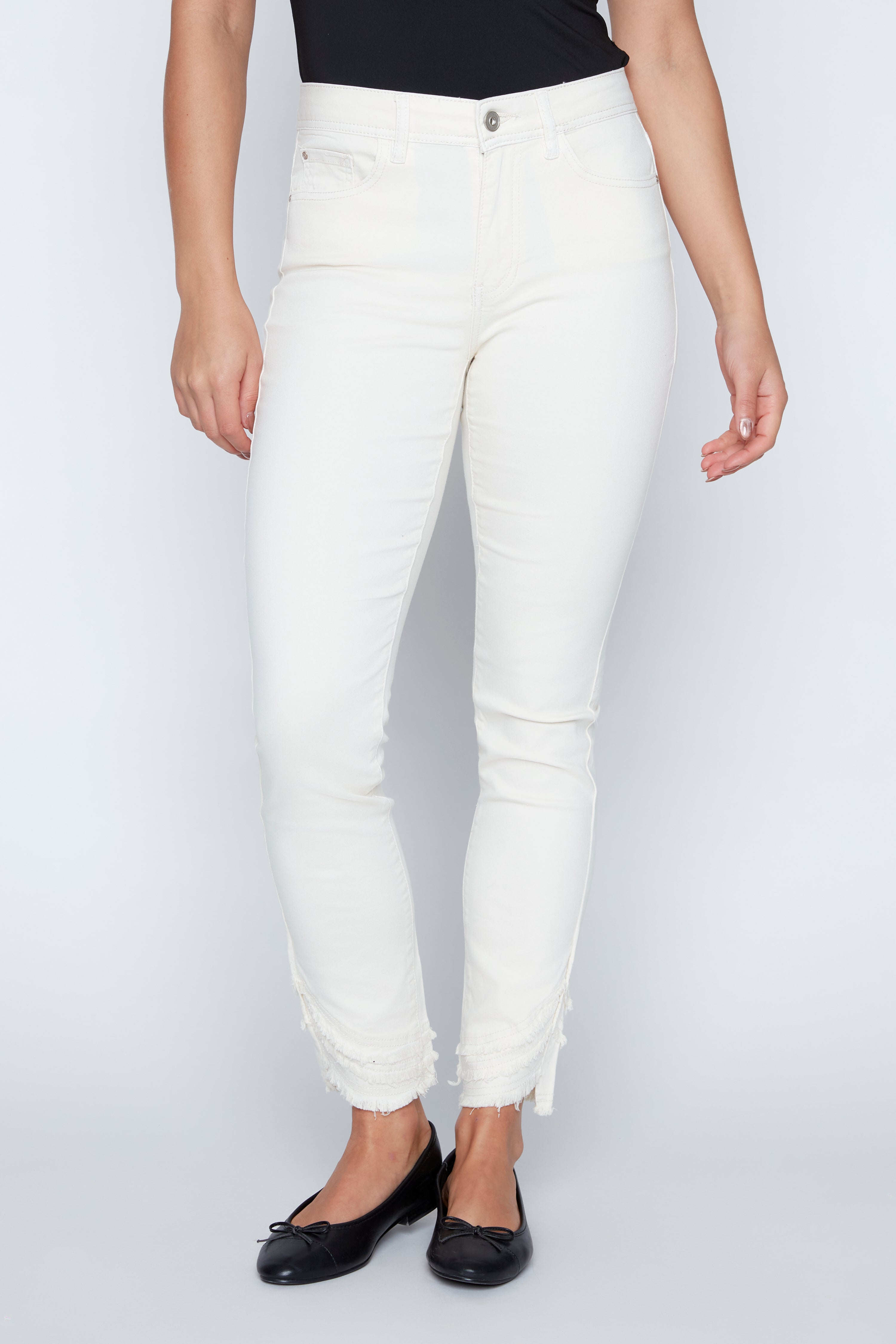Frayed hem skinny pant