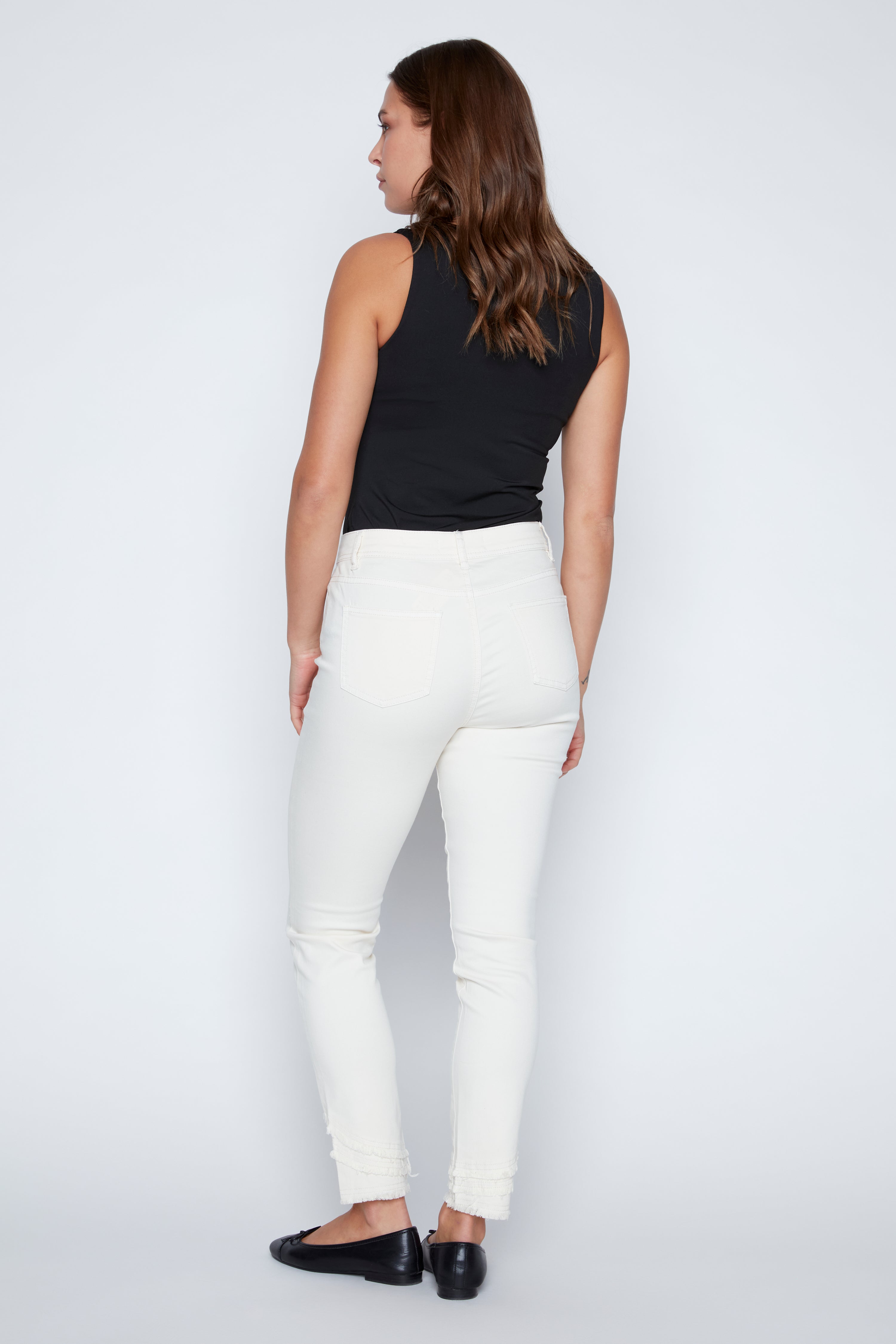 Frayed hem skinny pant