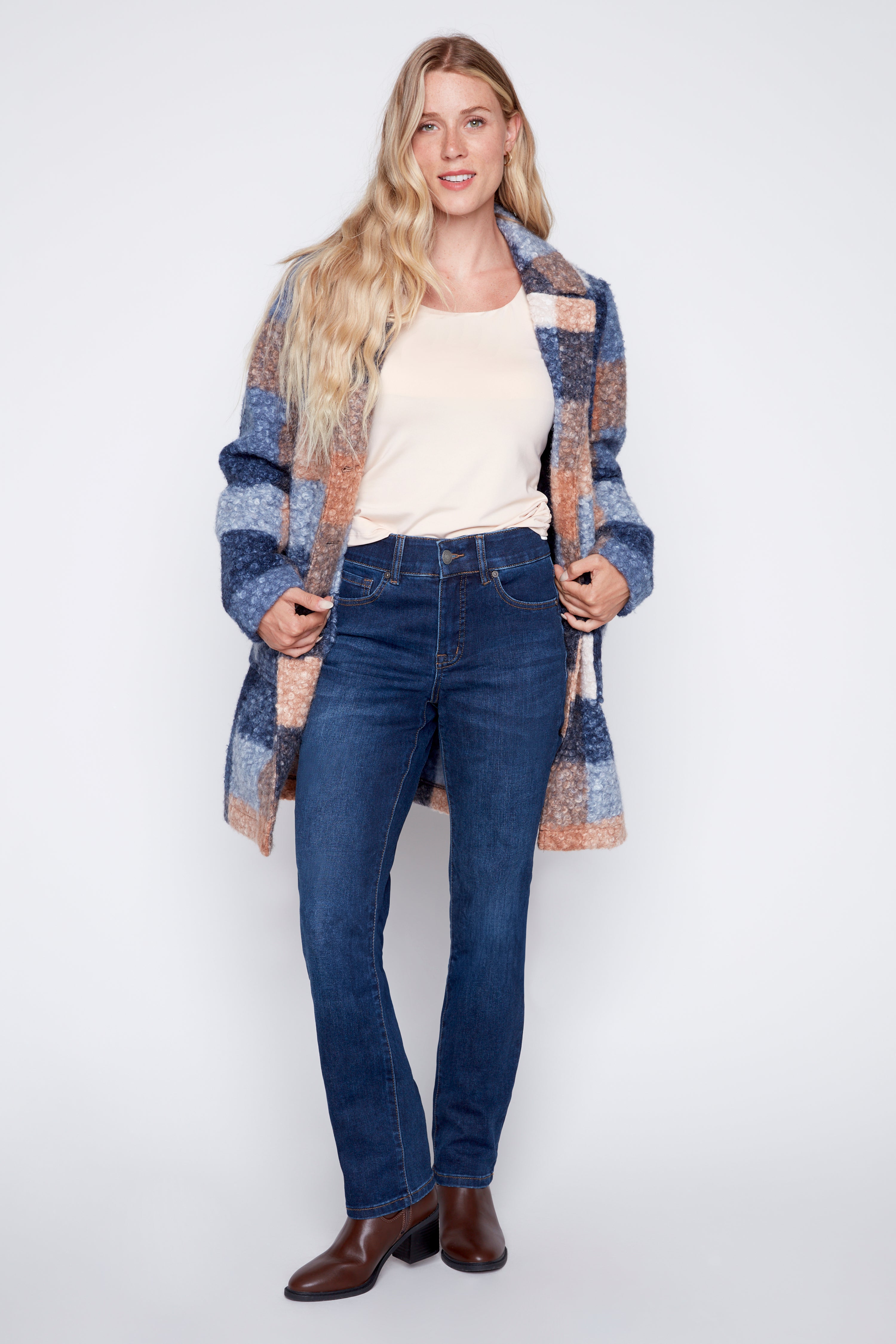 Plaid boucle jacket