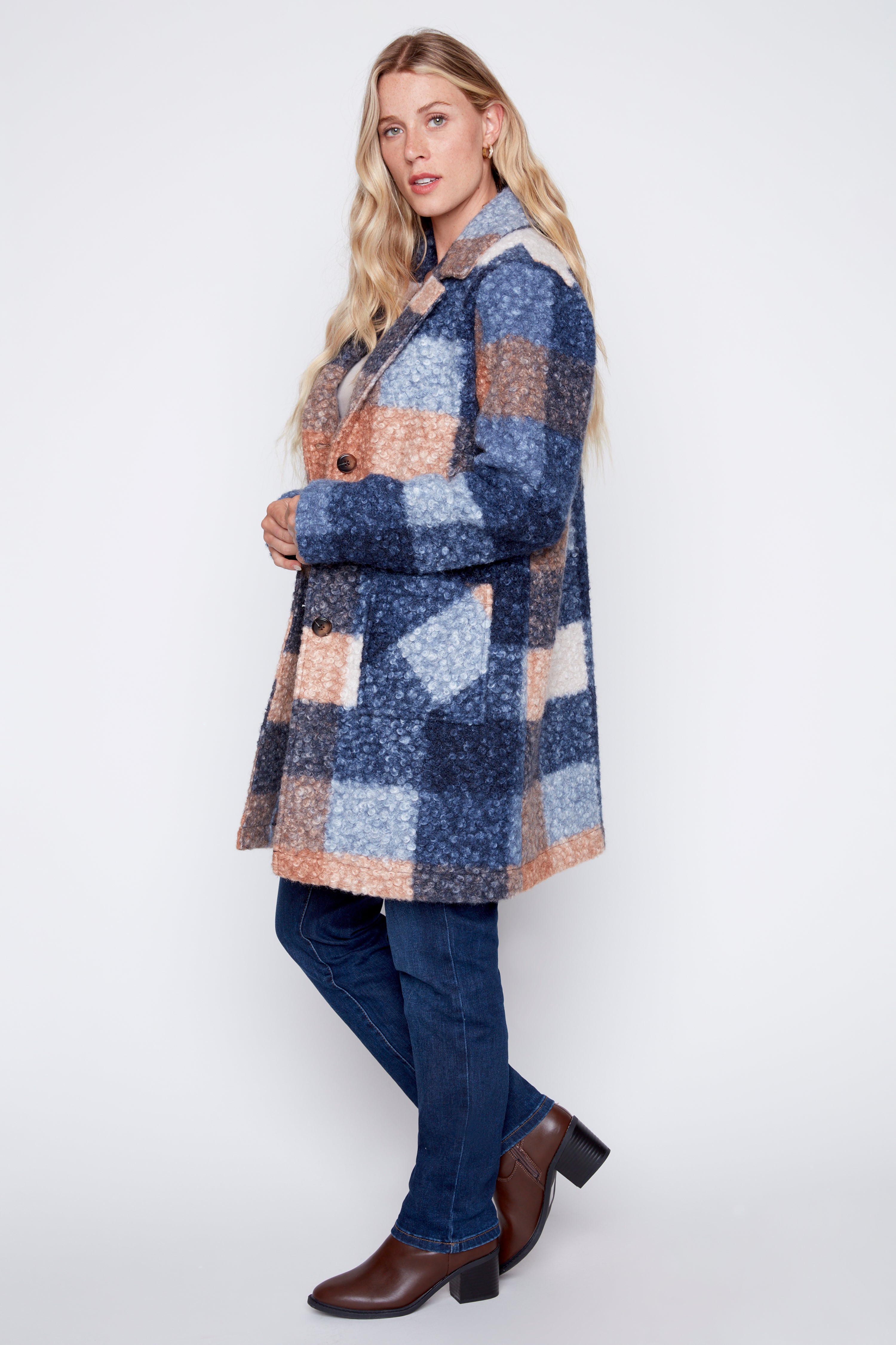 Plaid boucle jacket