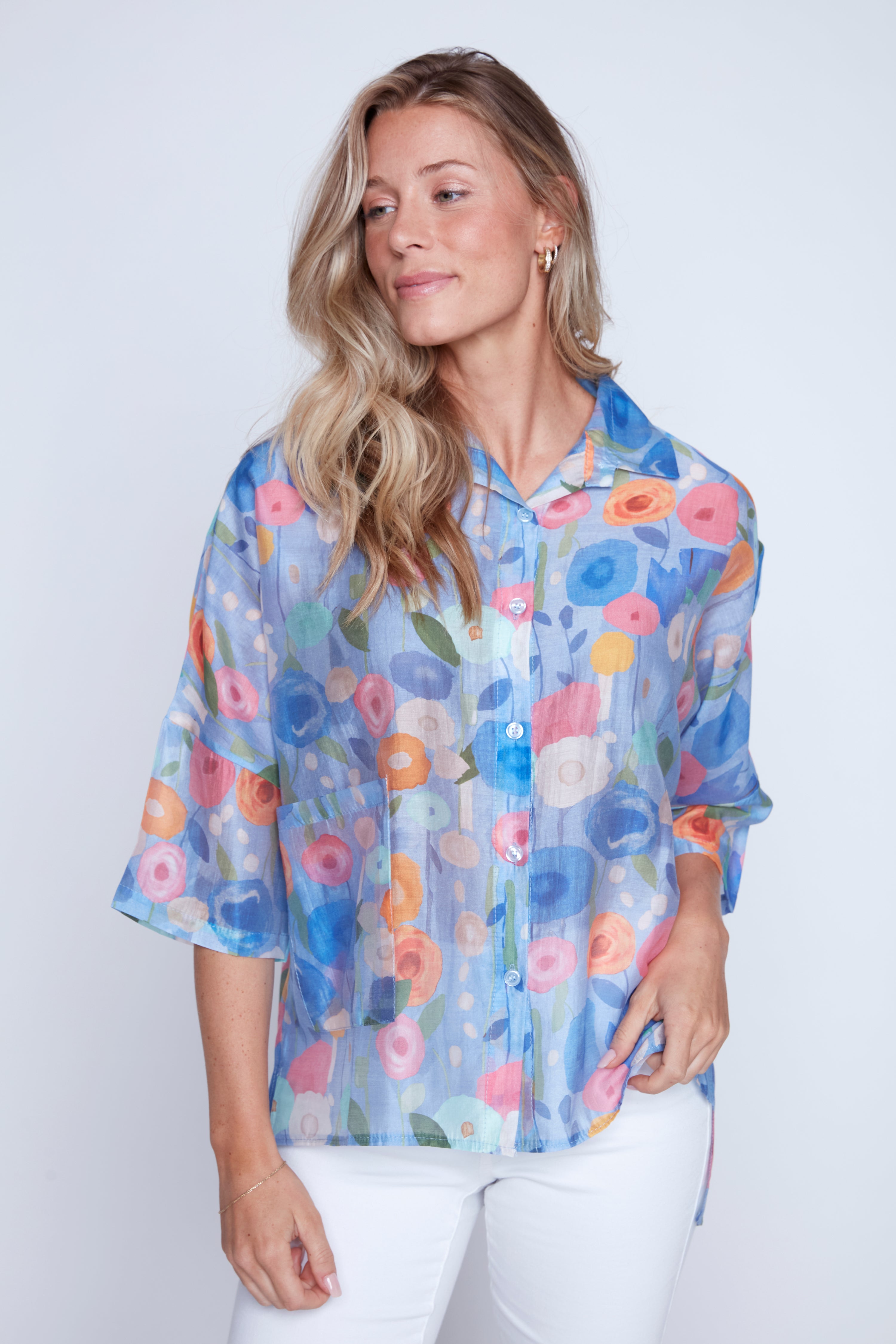 Colorful floral blouse