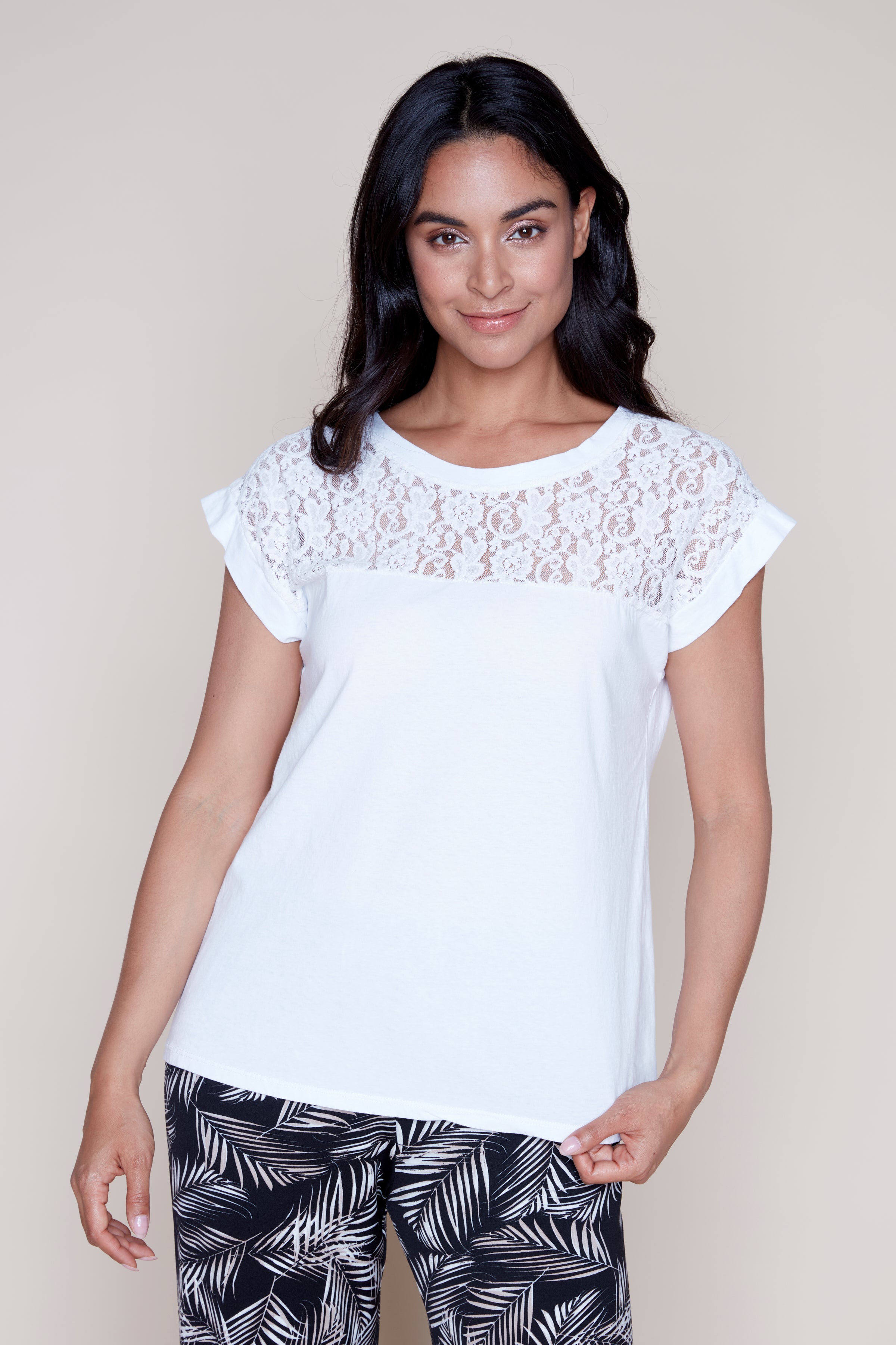 Front lace detail top