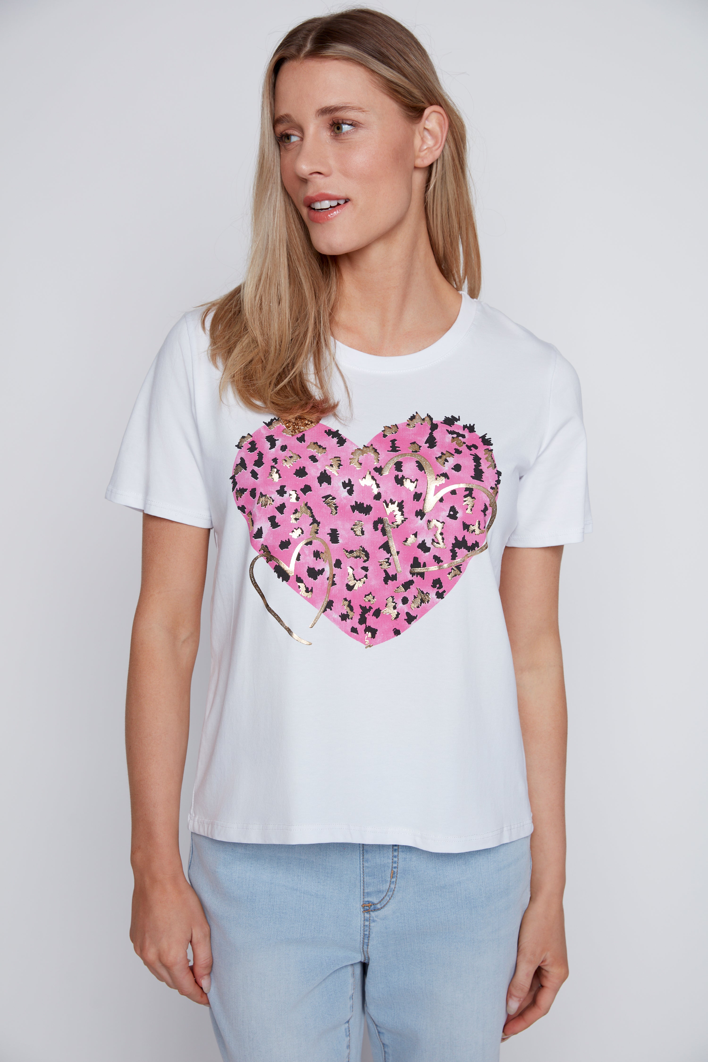 Heart print t-shirt