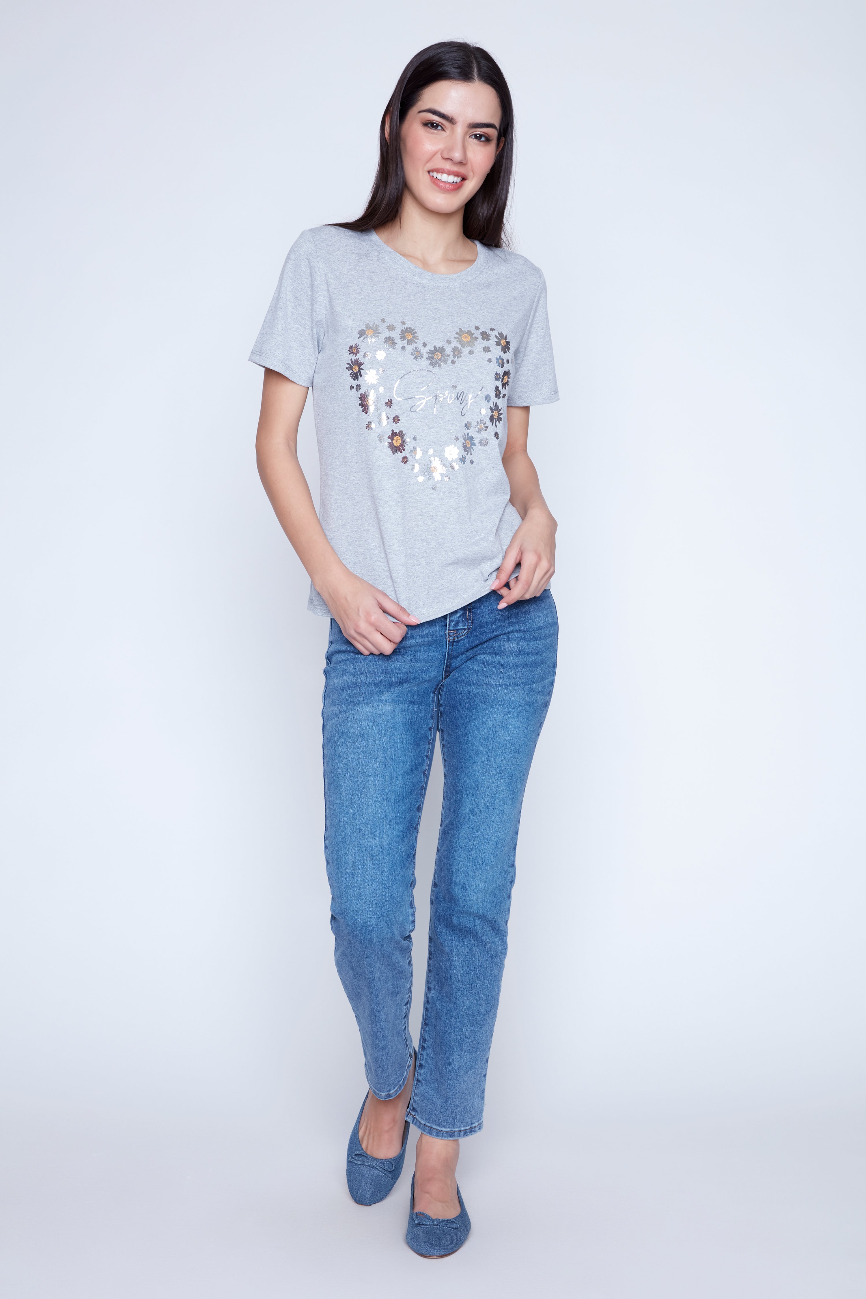 Spring floral heart t-shirt
