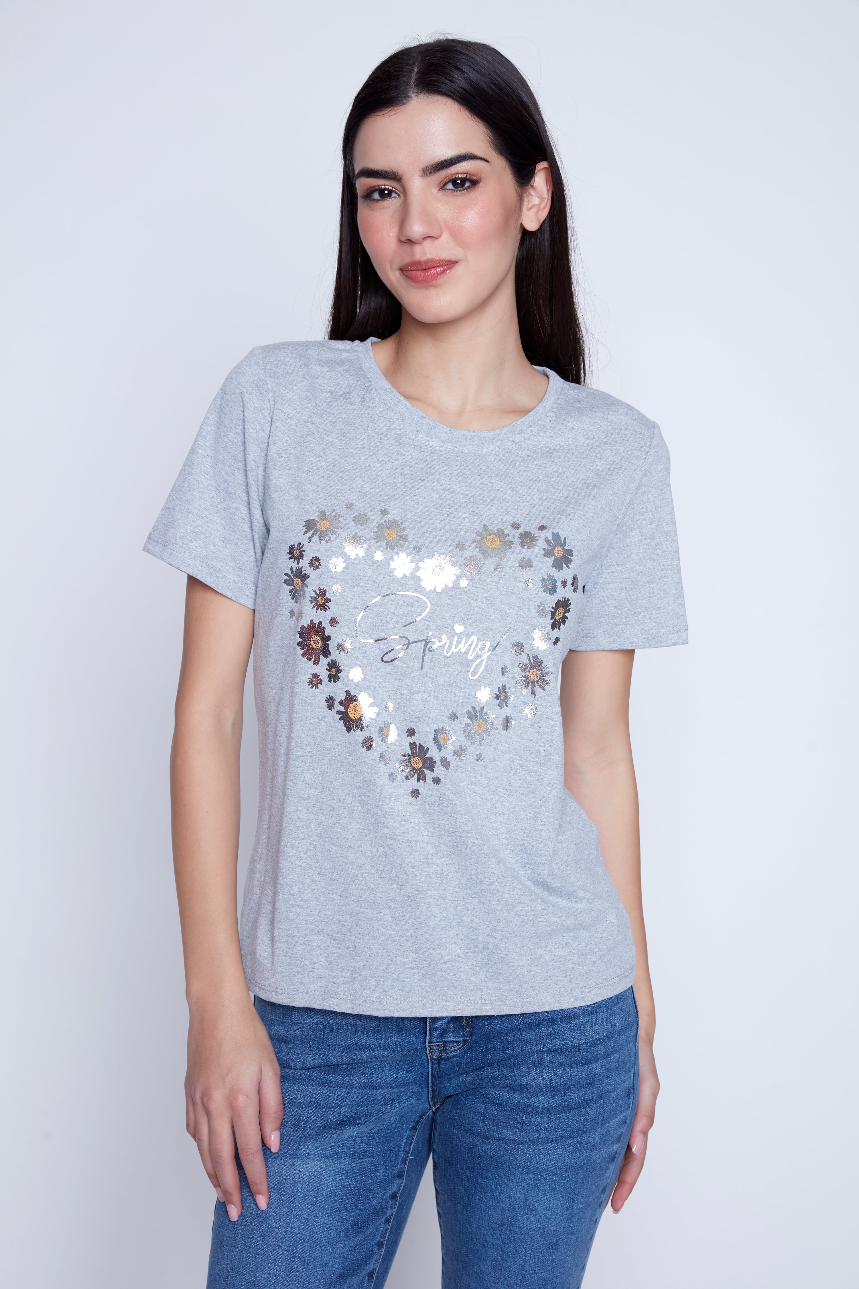 Spring floral heart t-shirt