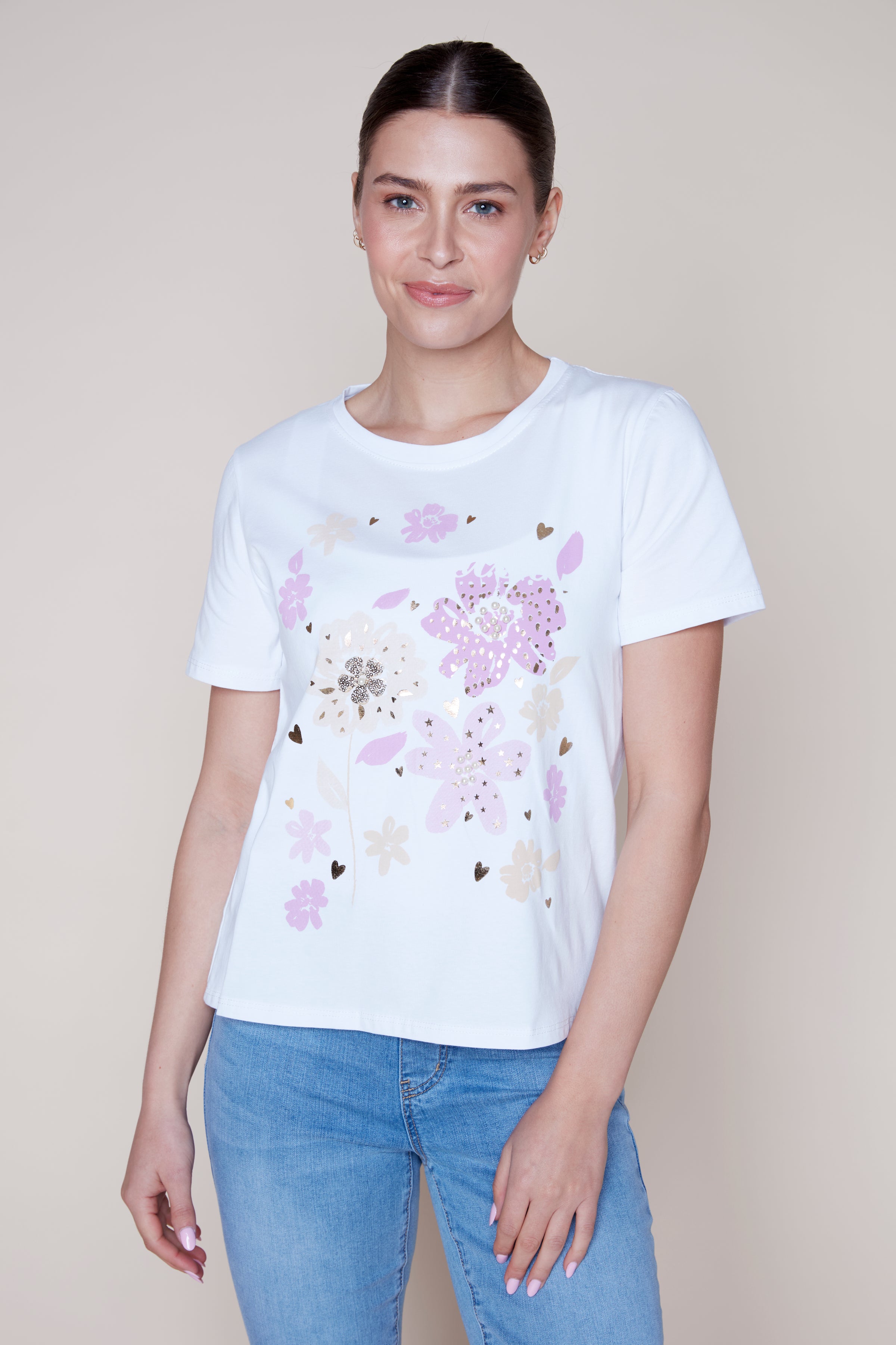 Floral design t-shirt