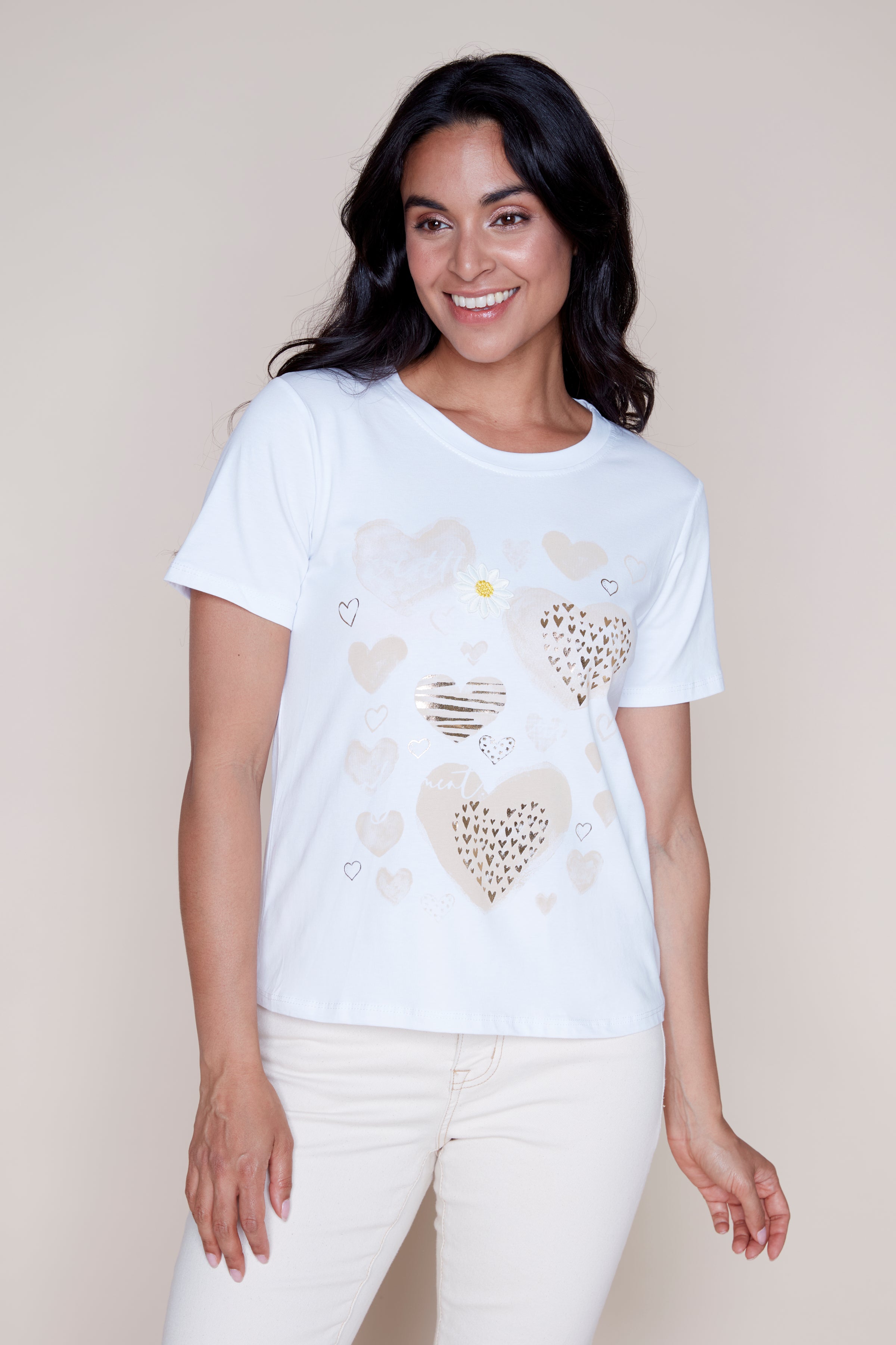 Hearts design t-shirt