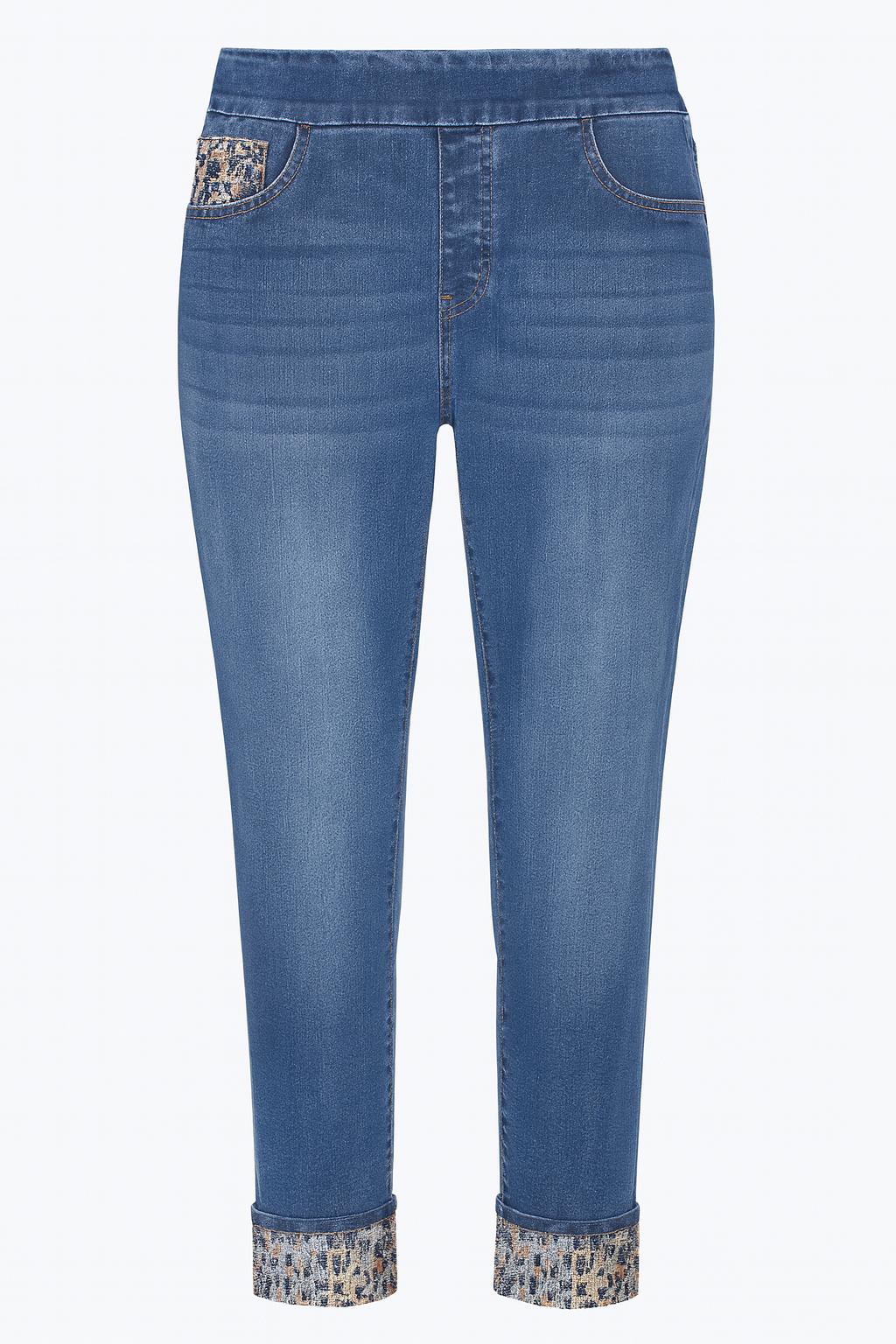 Slim leg animal sequin jean