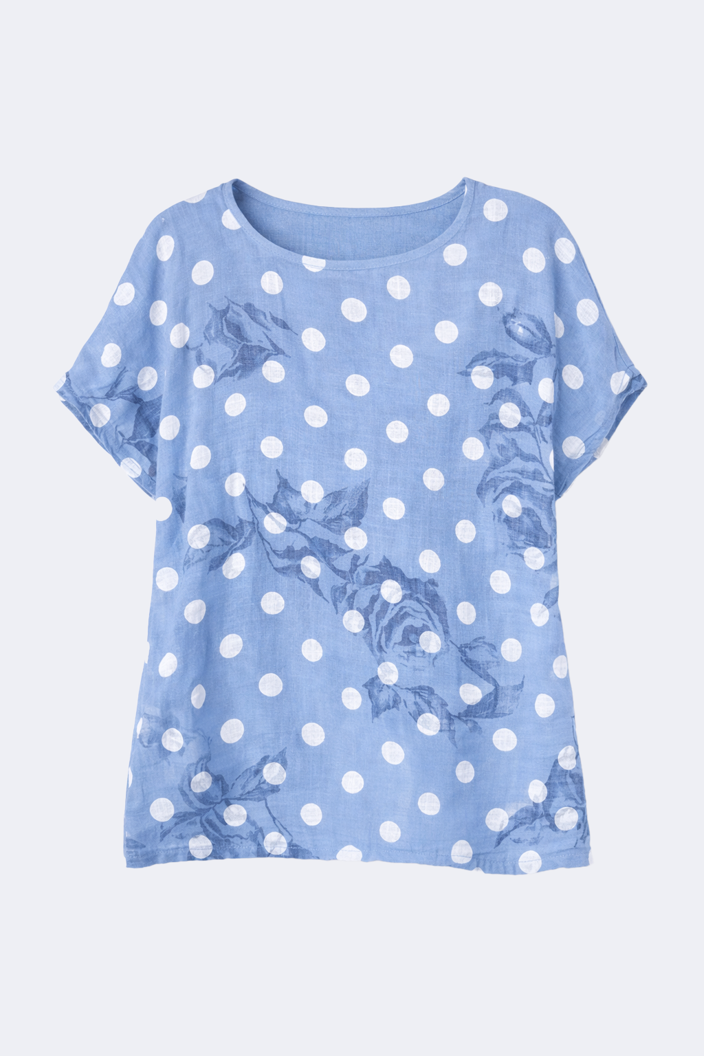 Dot print cotton gauze top
