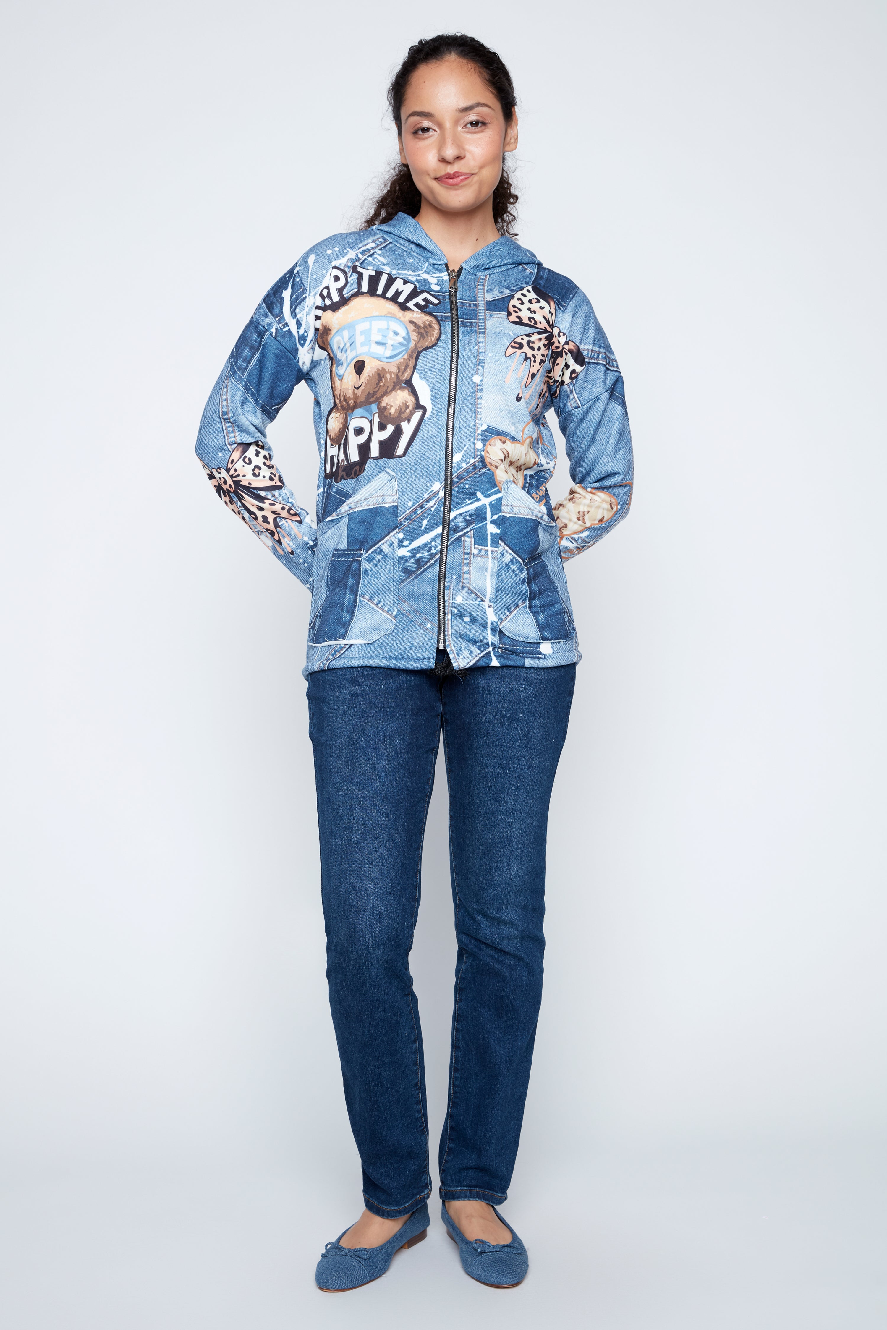 Teddy bear graphic jacket
