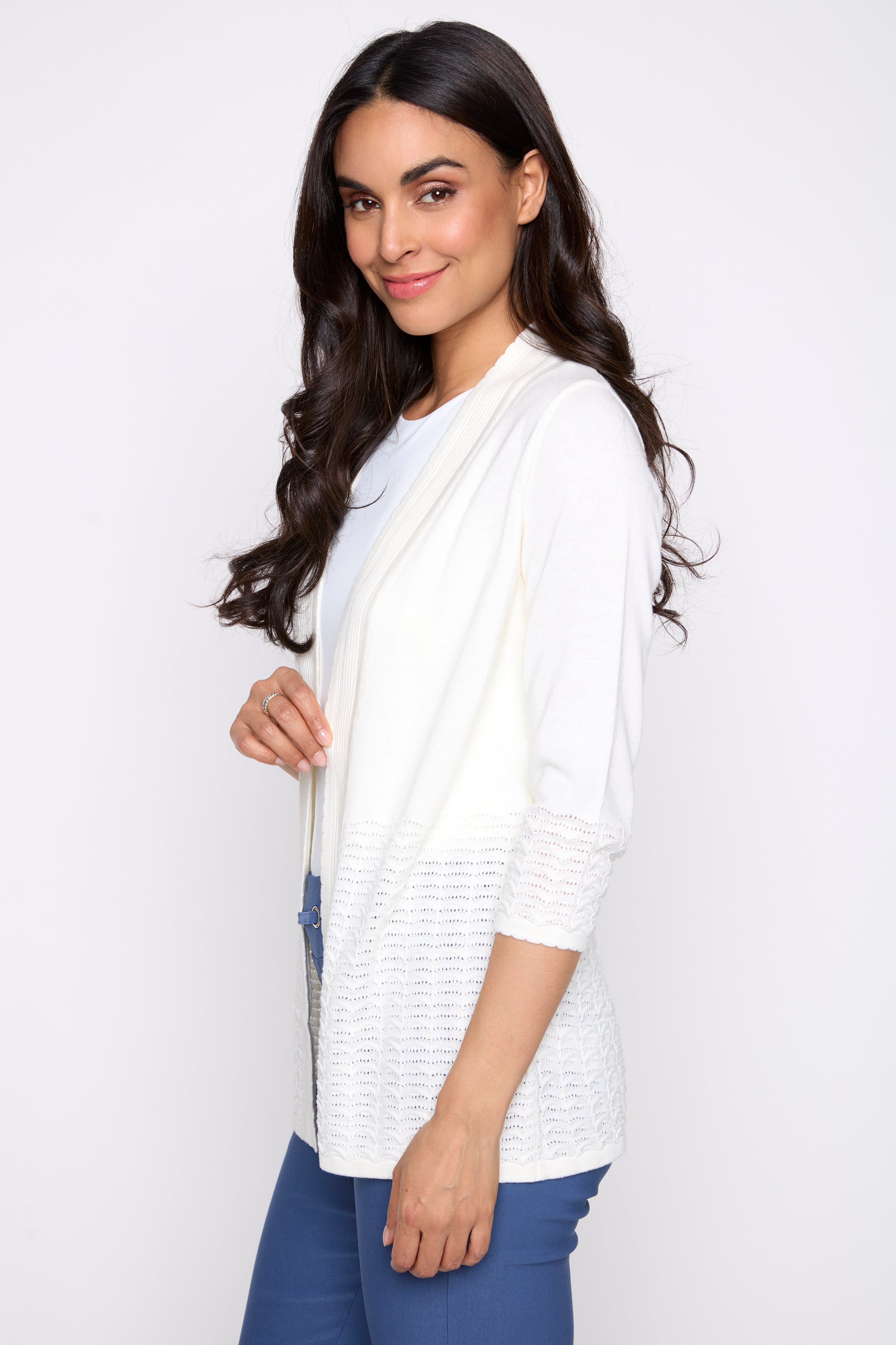 Crochet with sequin detail cardigan
