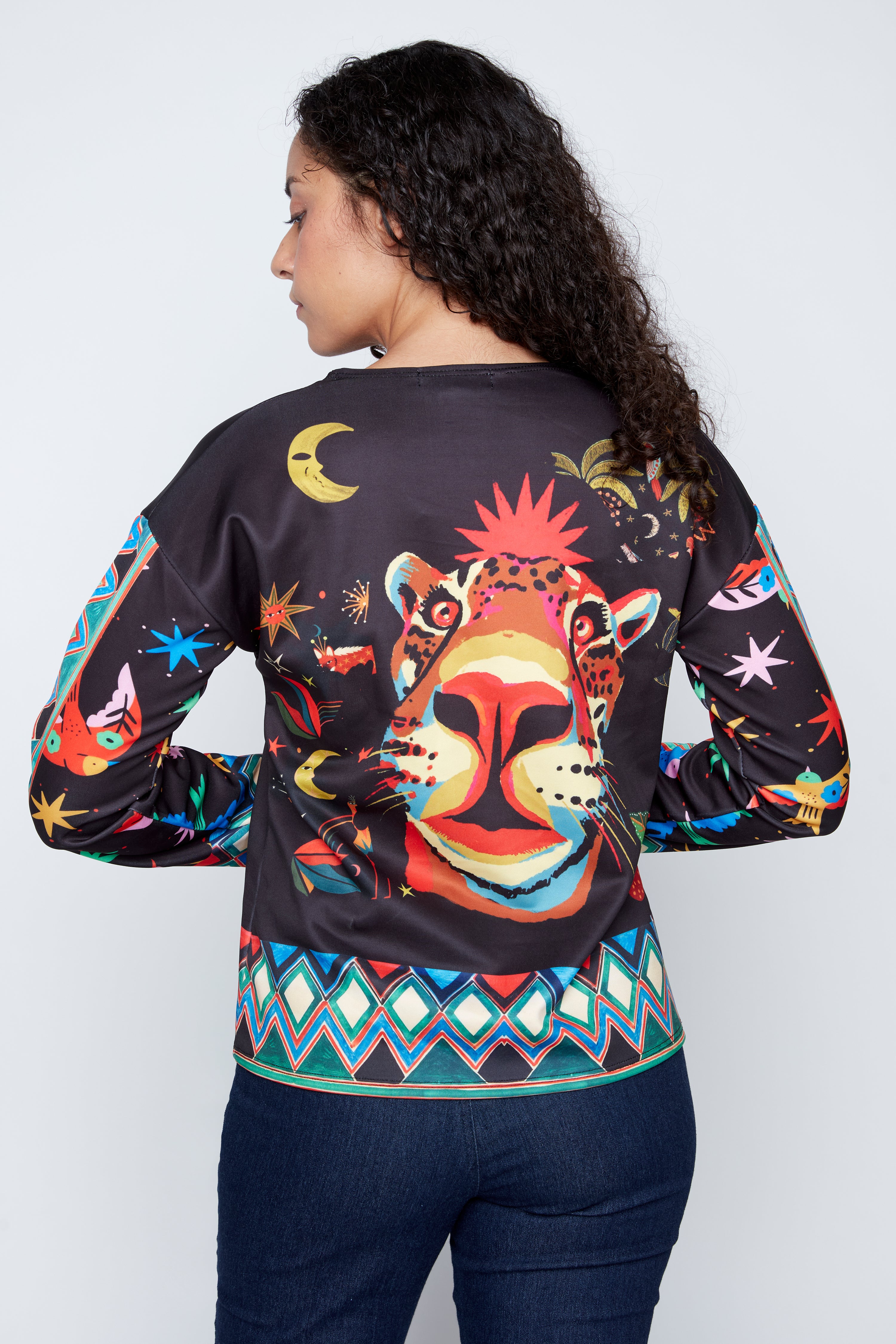 Colorful jungle print top