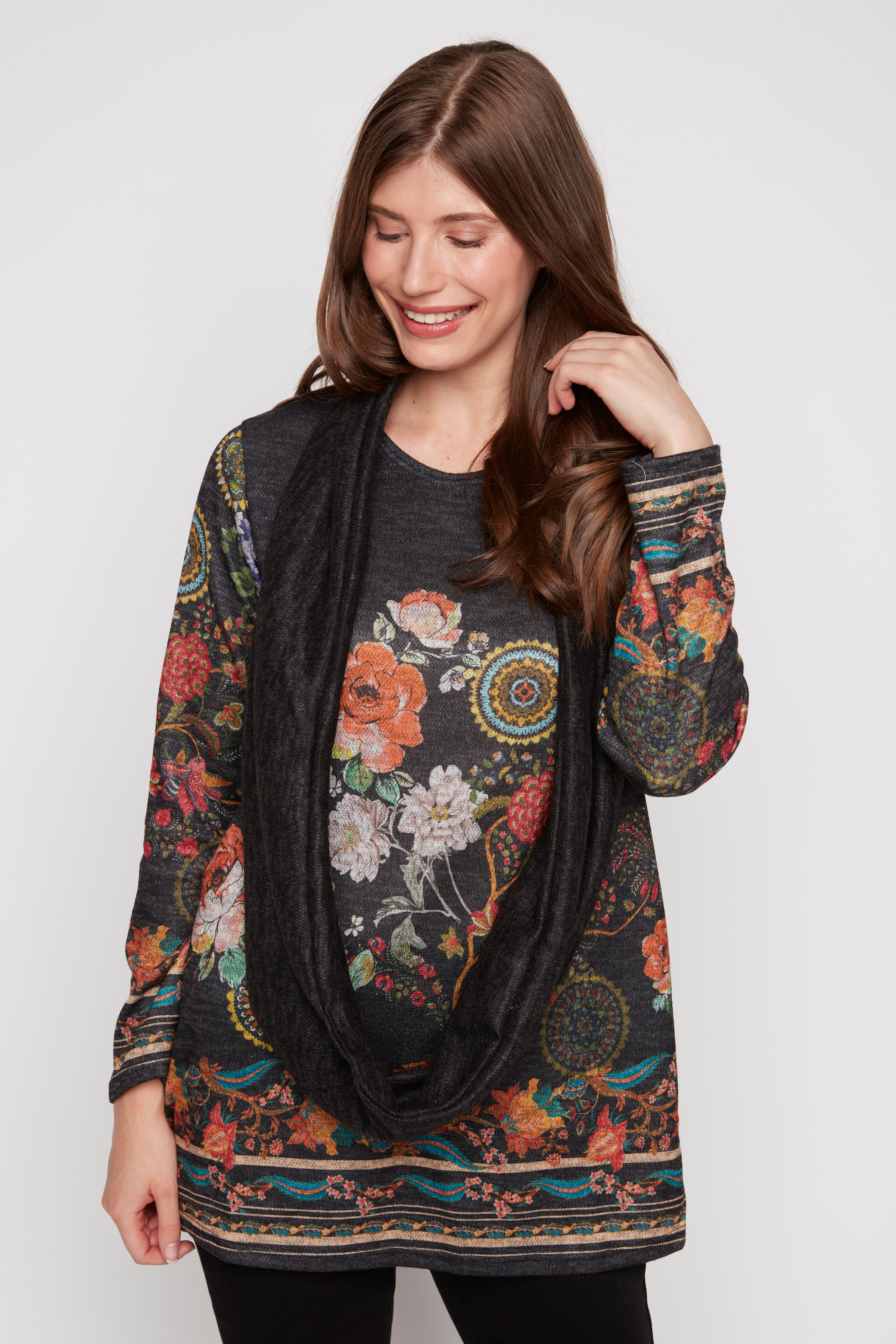 Abstract floral print tunic