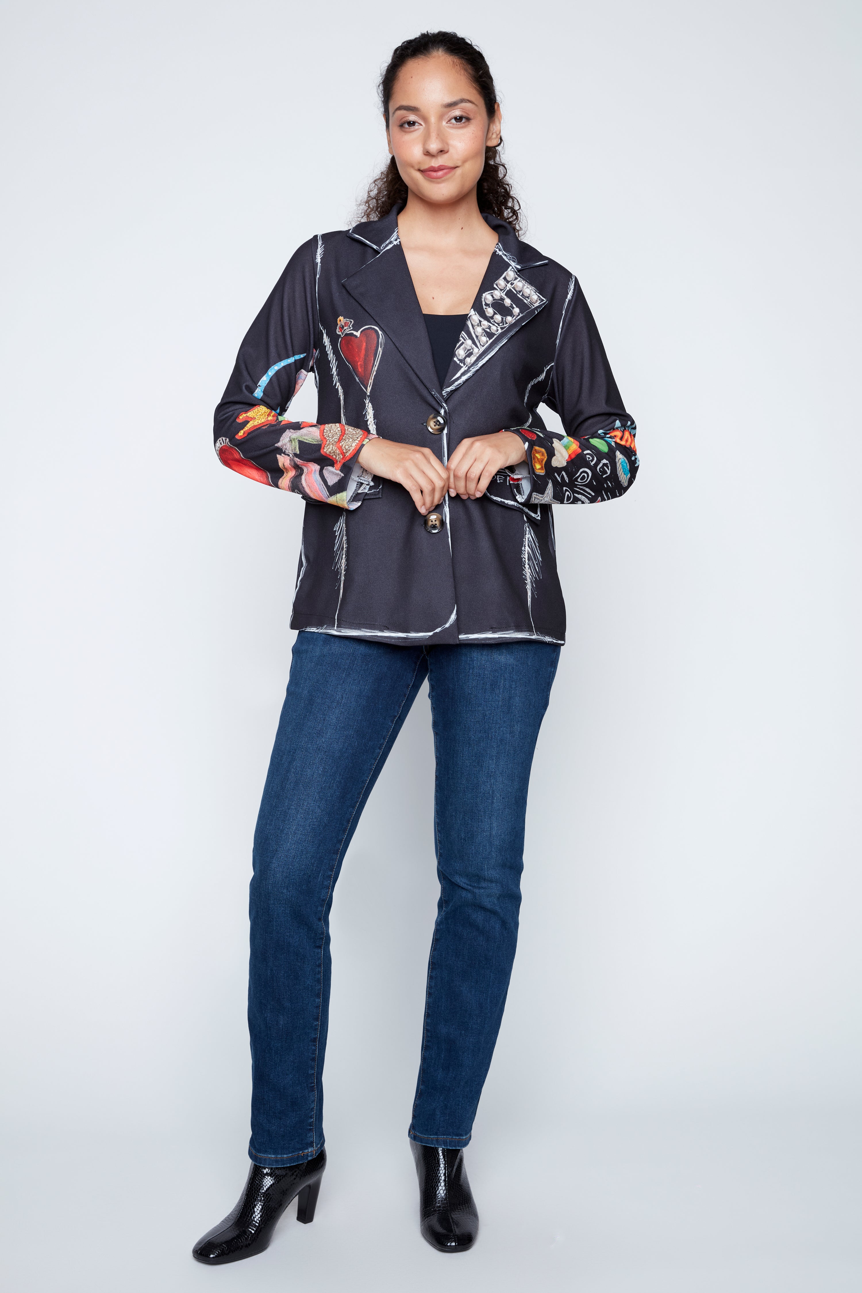 Graphic edge blazer