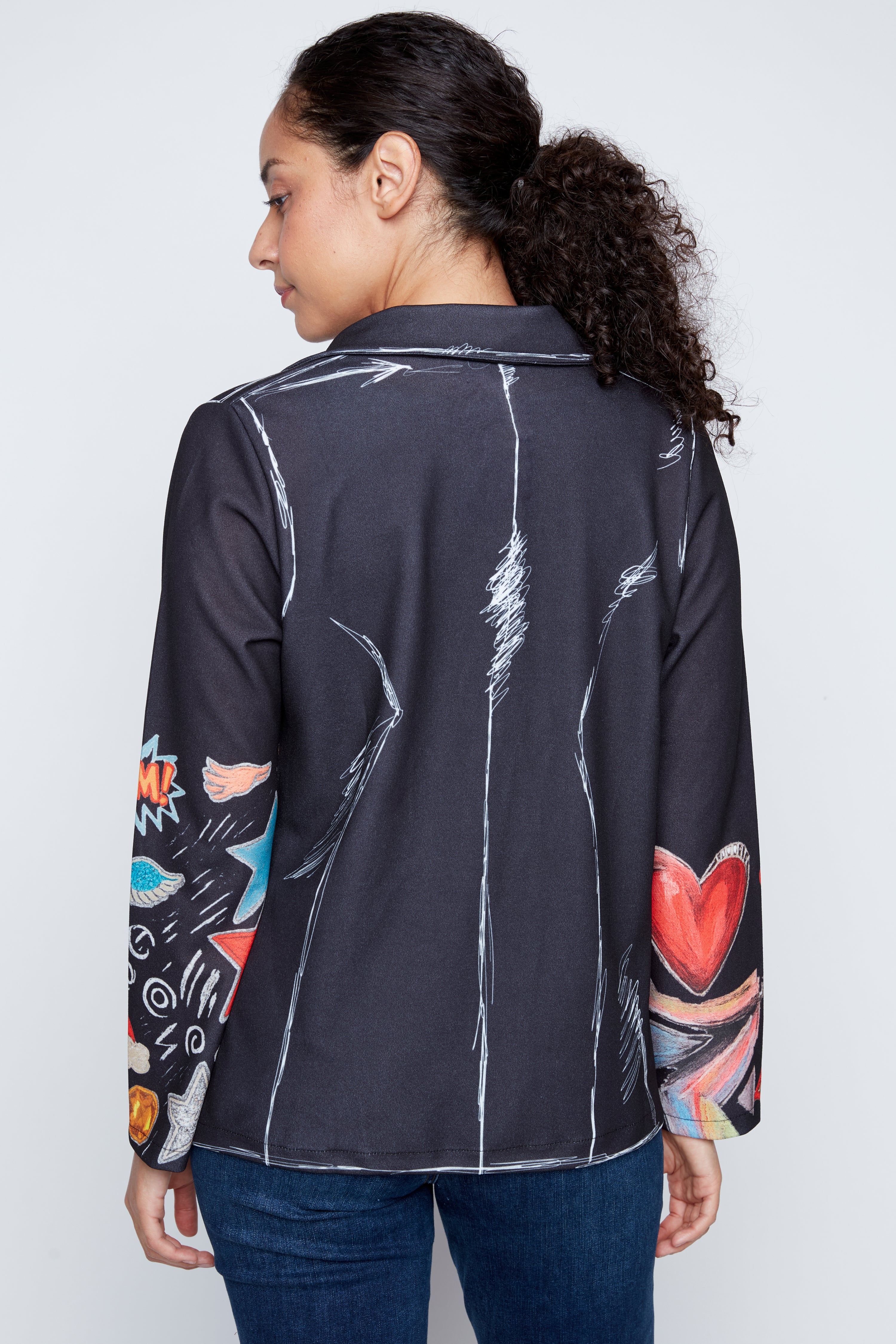 Graphic edge blazer