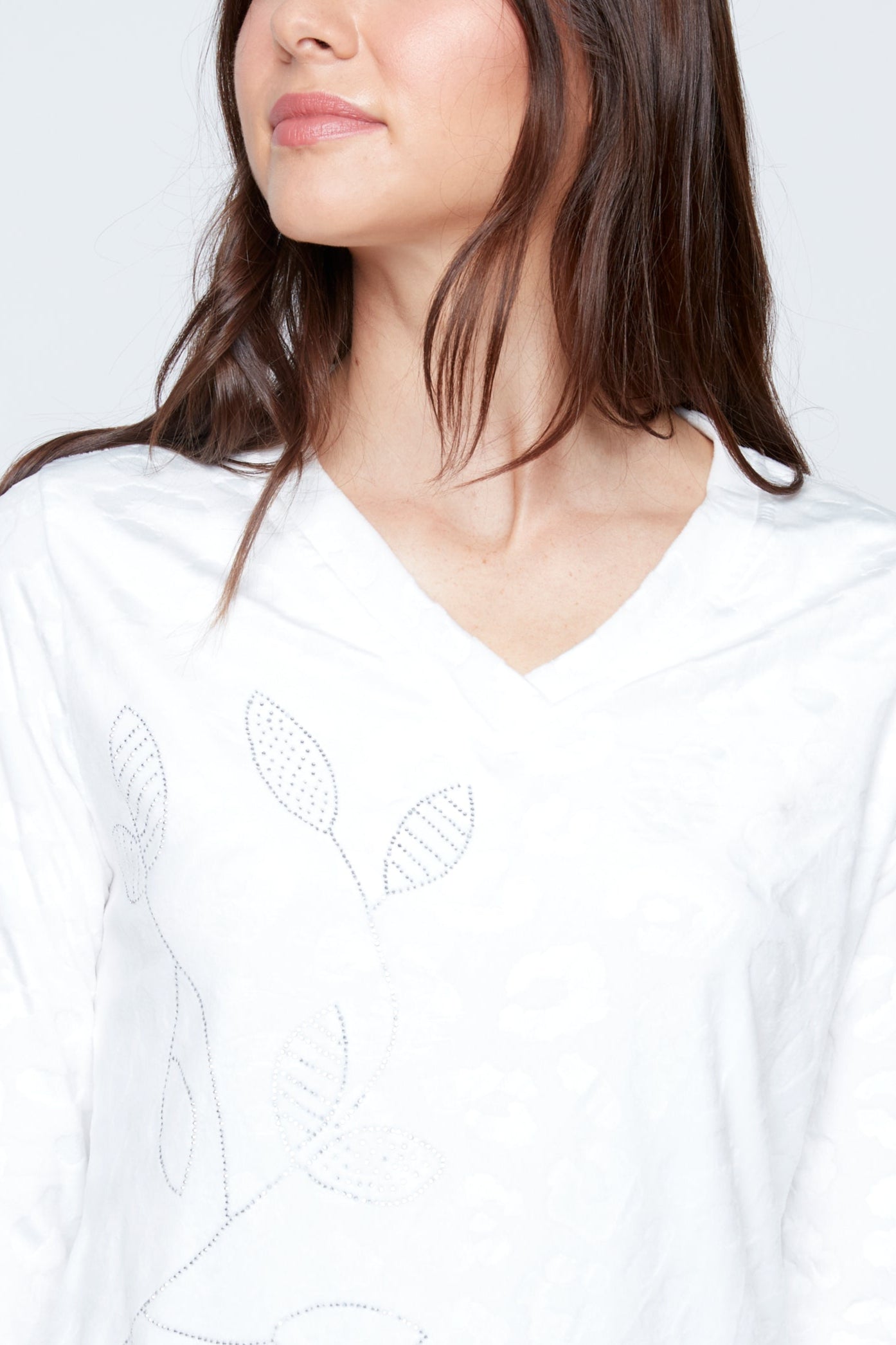 Animal embossed velvet top