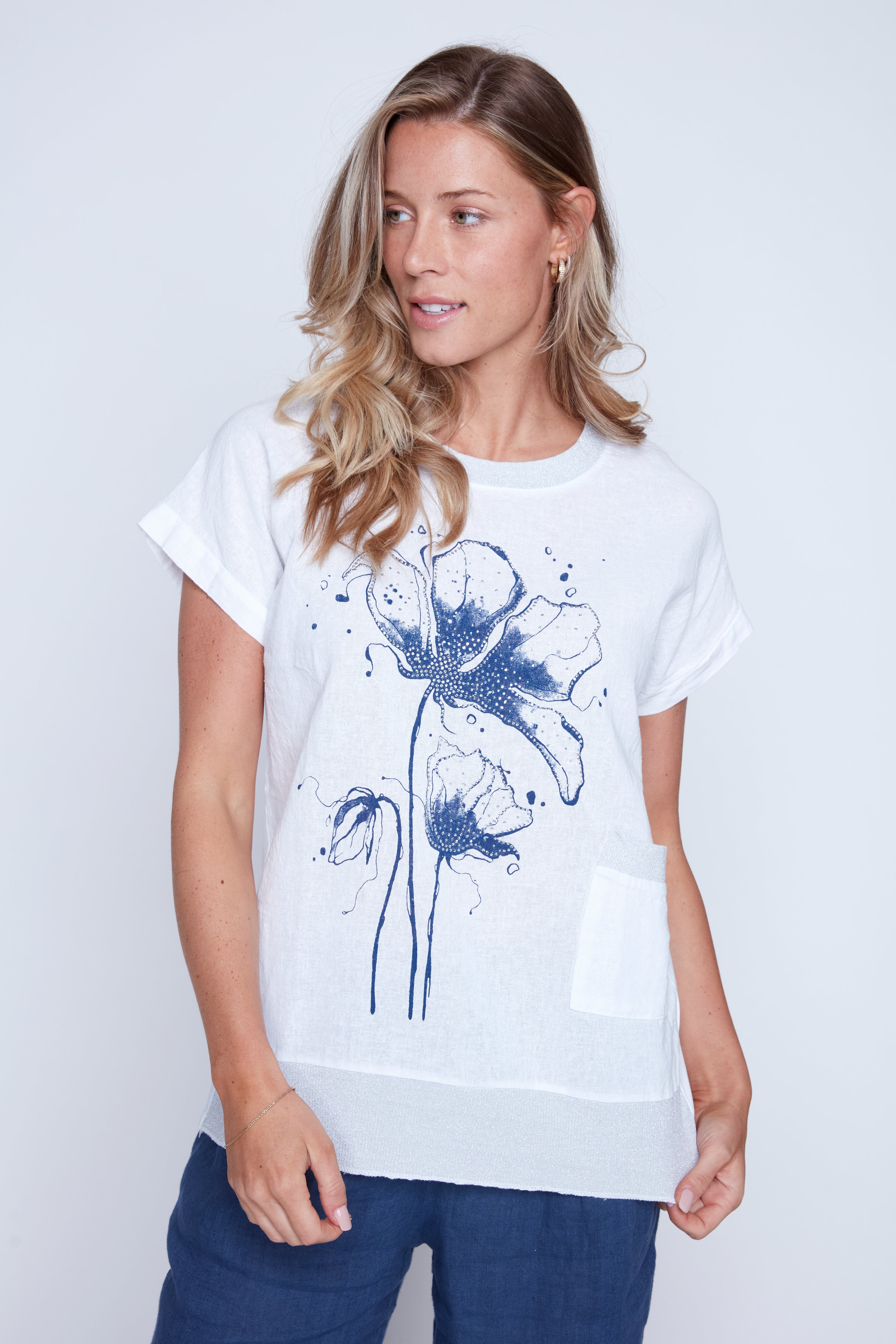 Le haut en coton mélangé Love