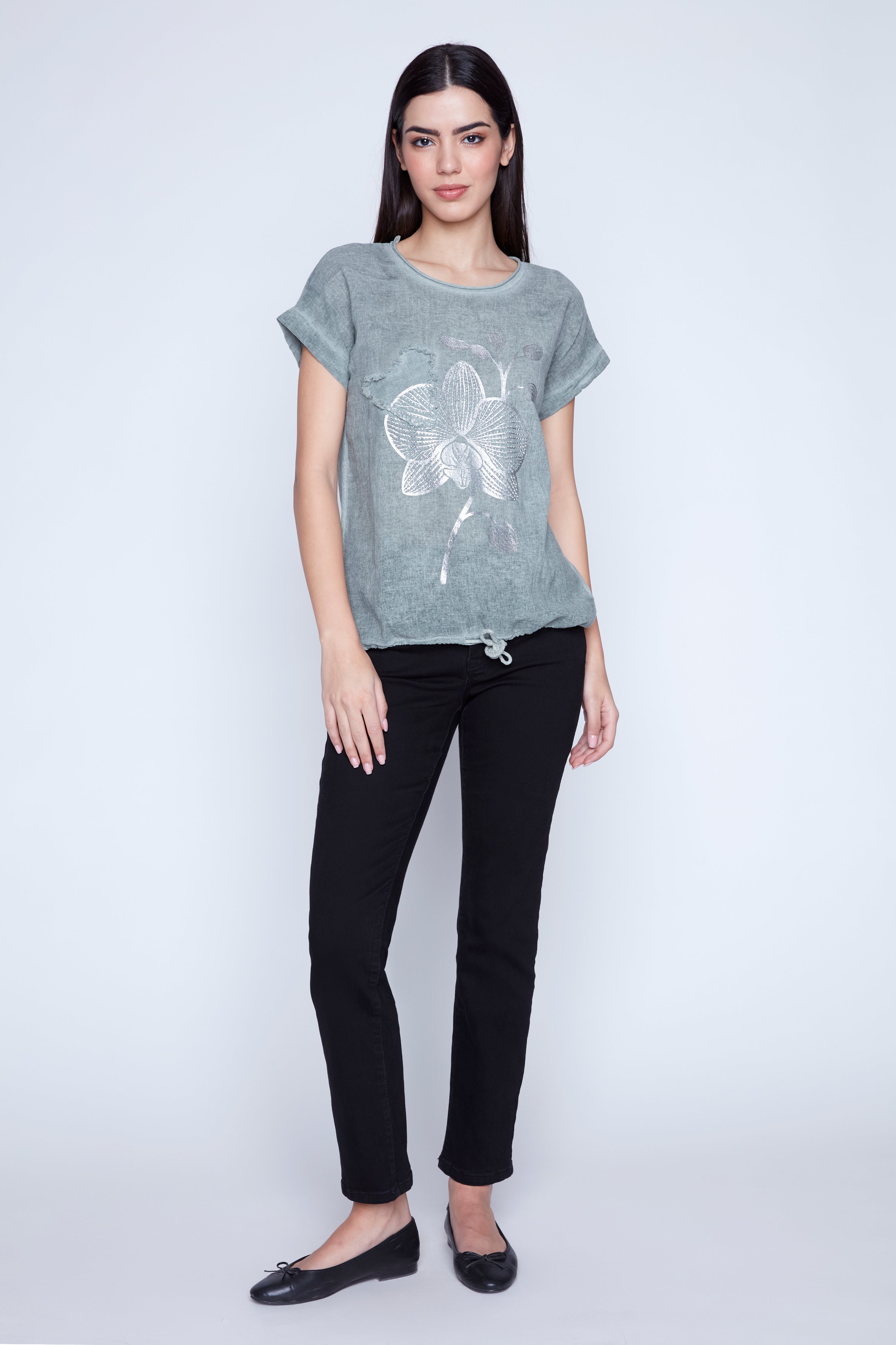 Floral heart print tunic