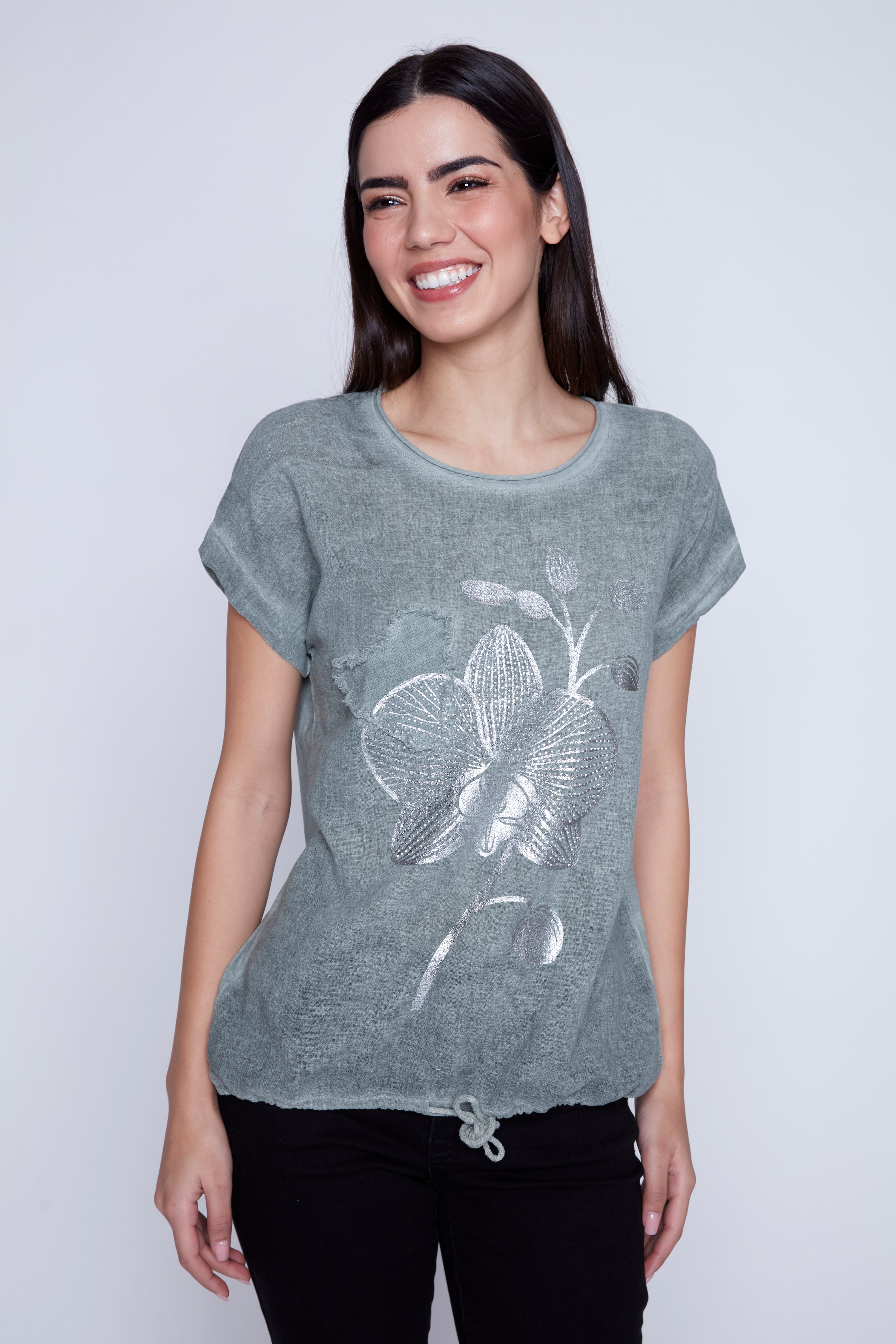 Floral heart print tunic