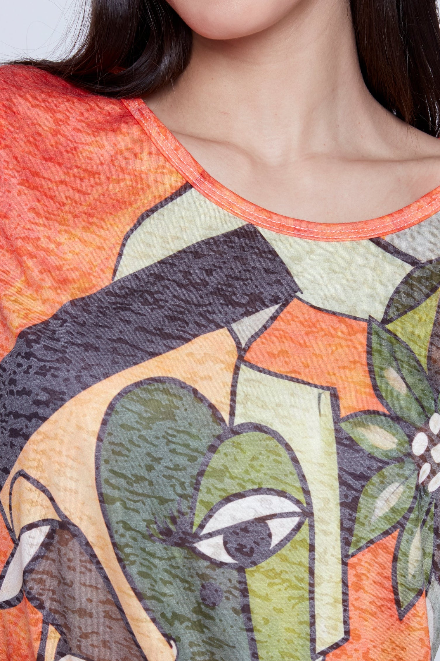 Picasso print burn out t-shirt