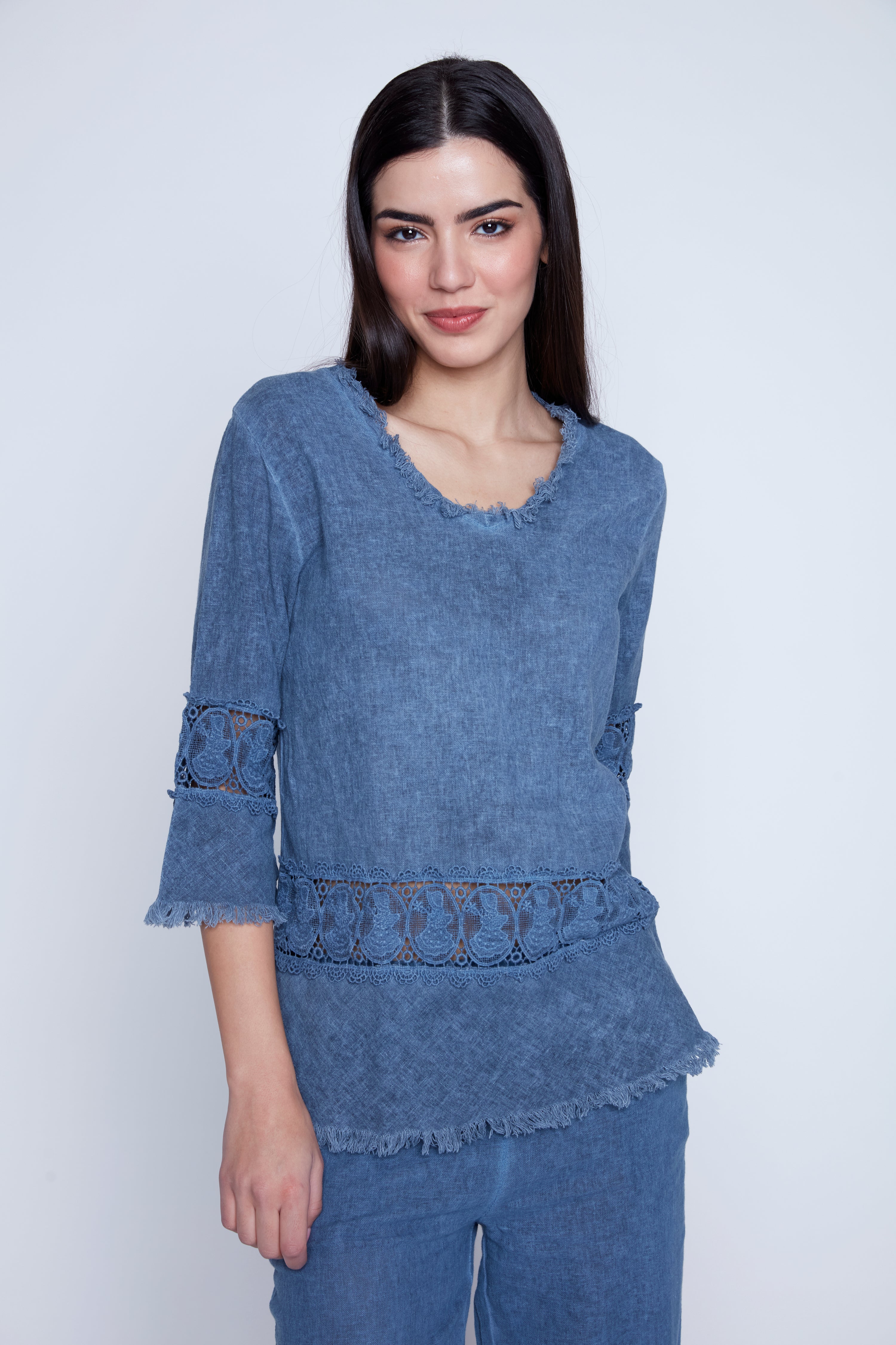 Lace and fringe trim tunic