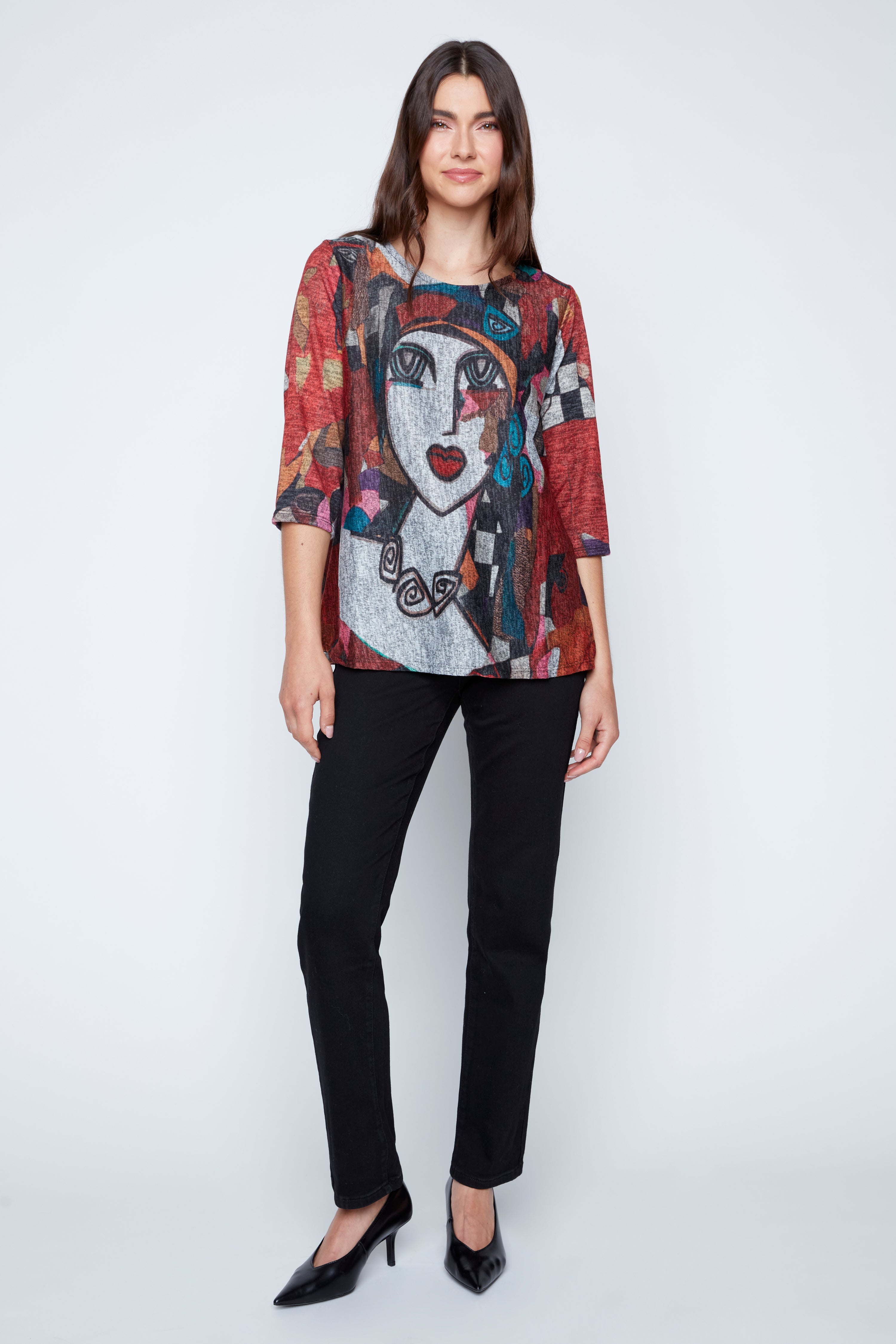 Abstract Picasso knit top