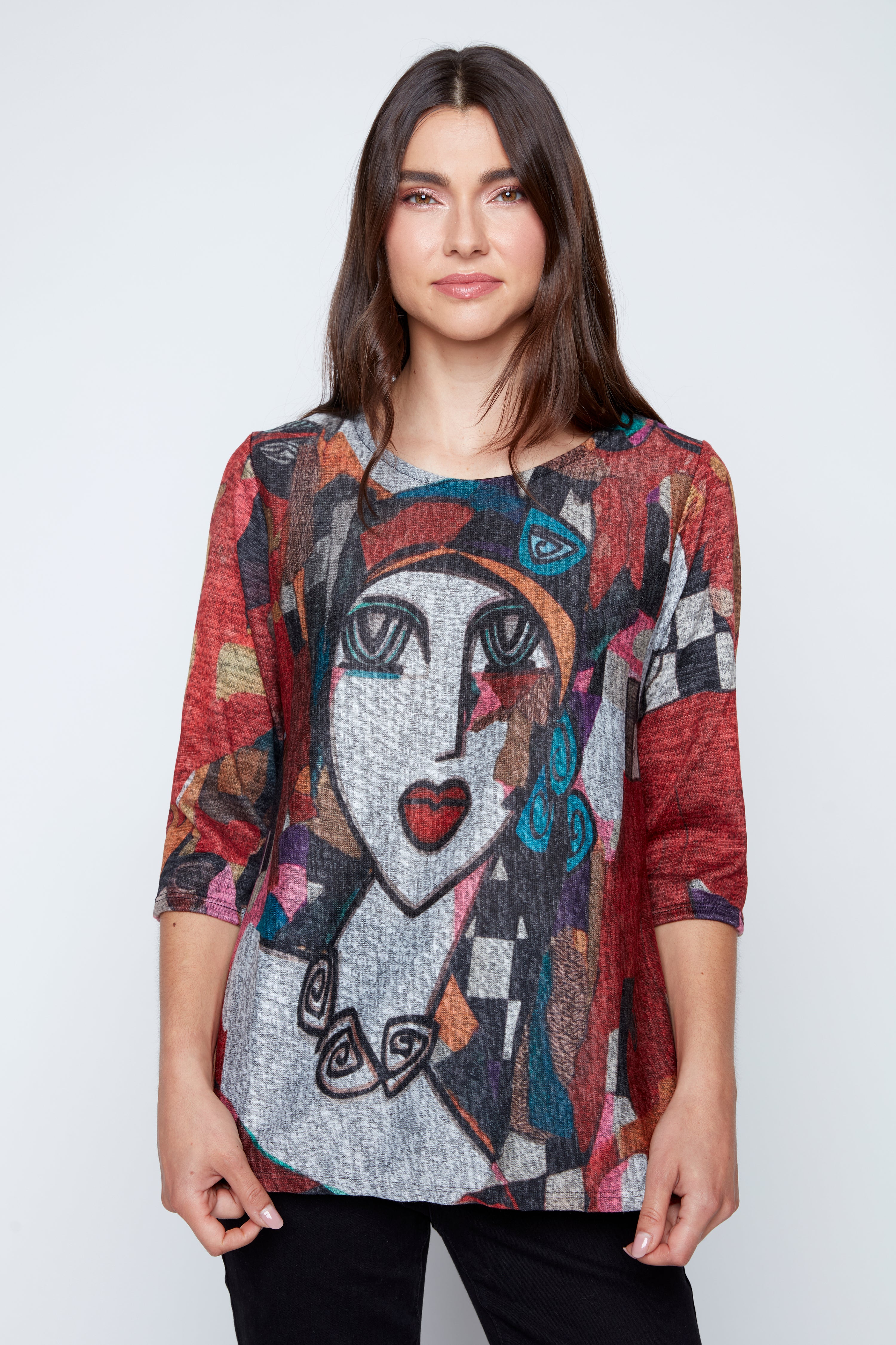 Abstract Picasso knit top