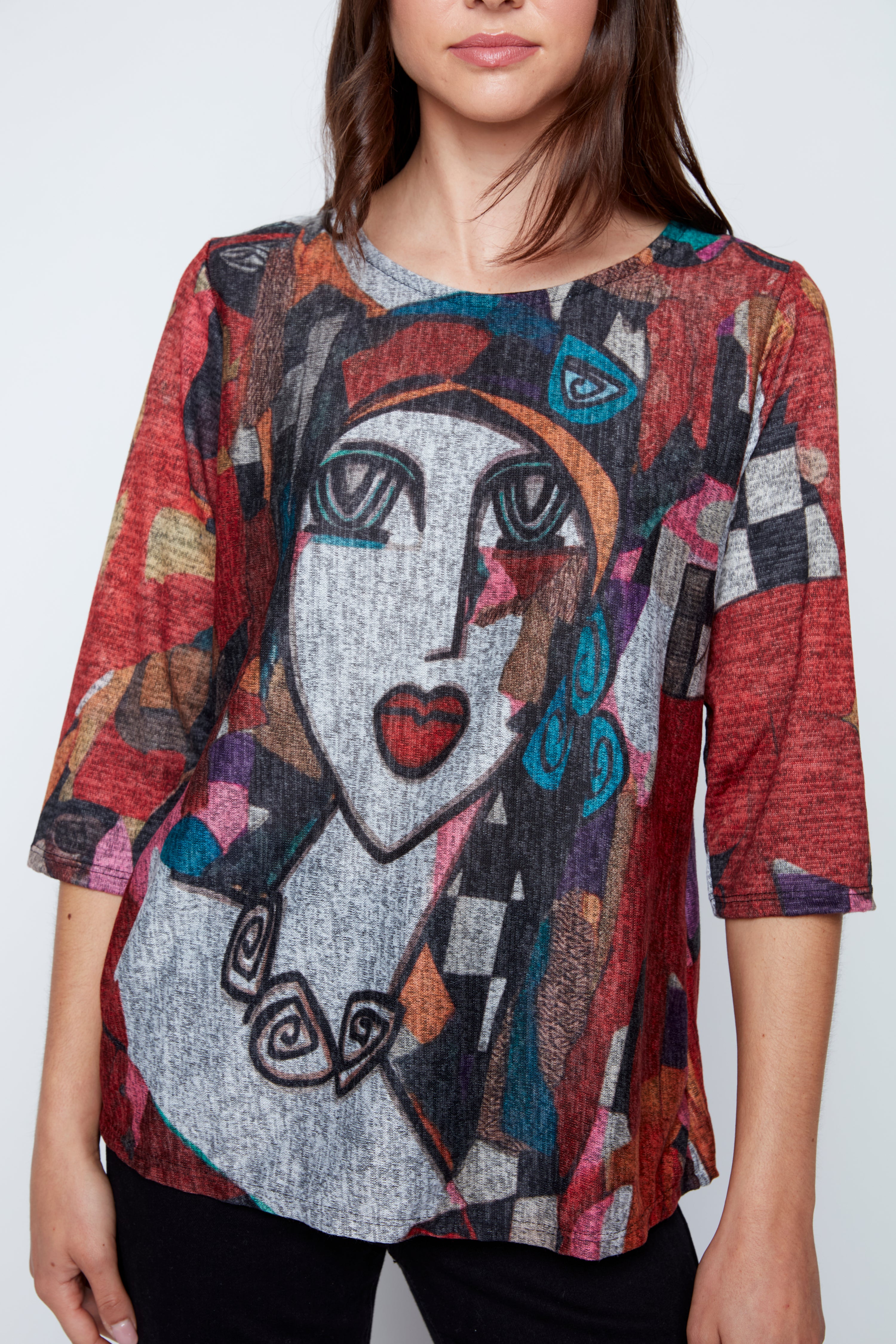 Abstract Picasso knit top