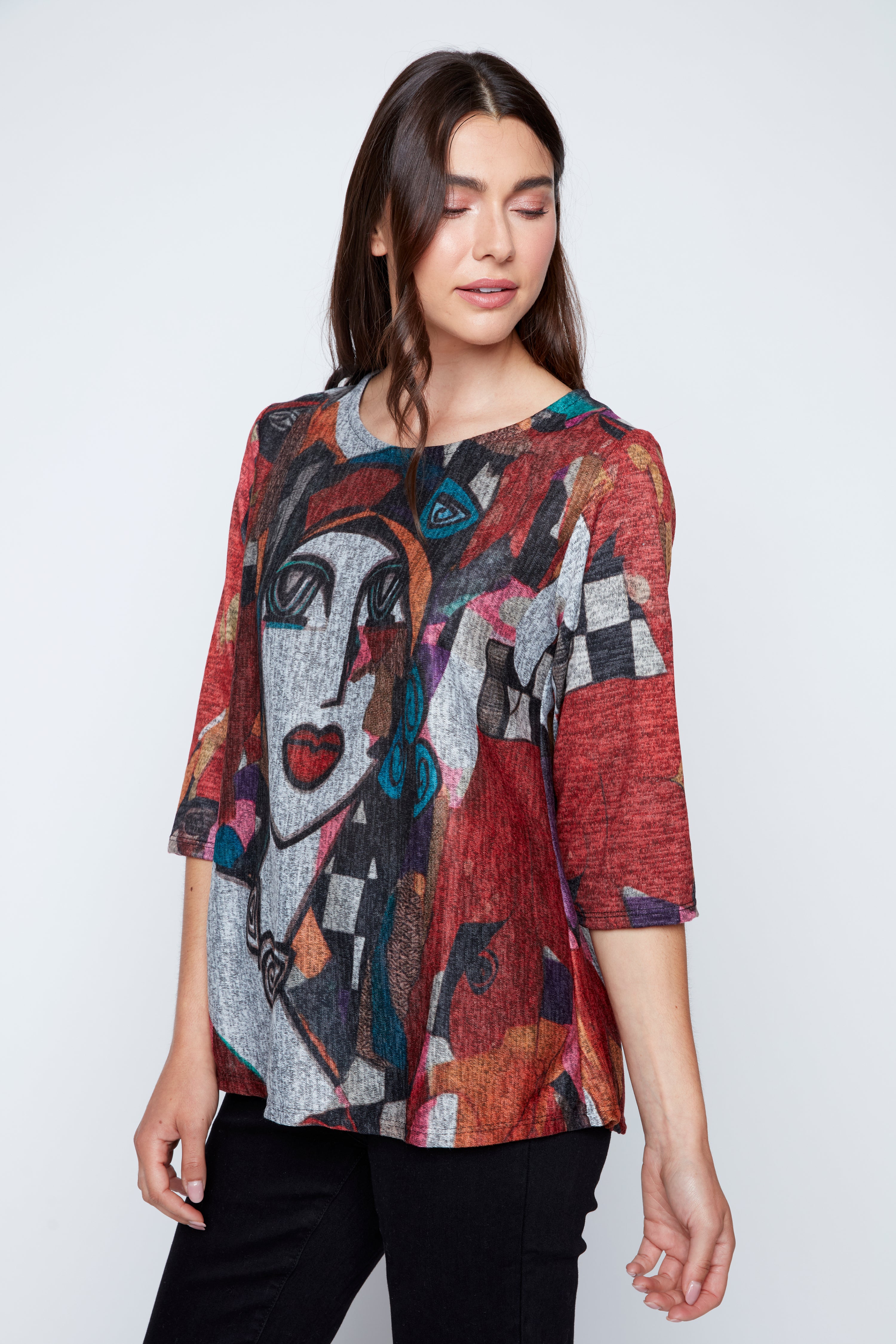Abstract Picasso knit top