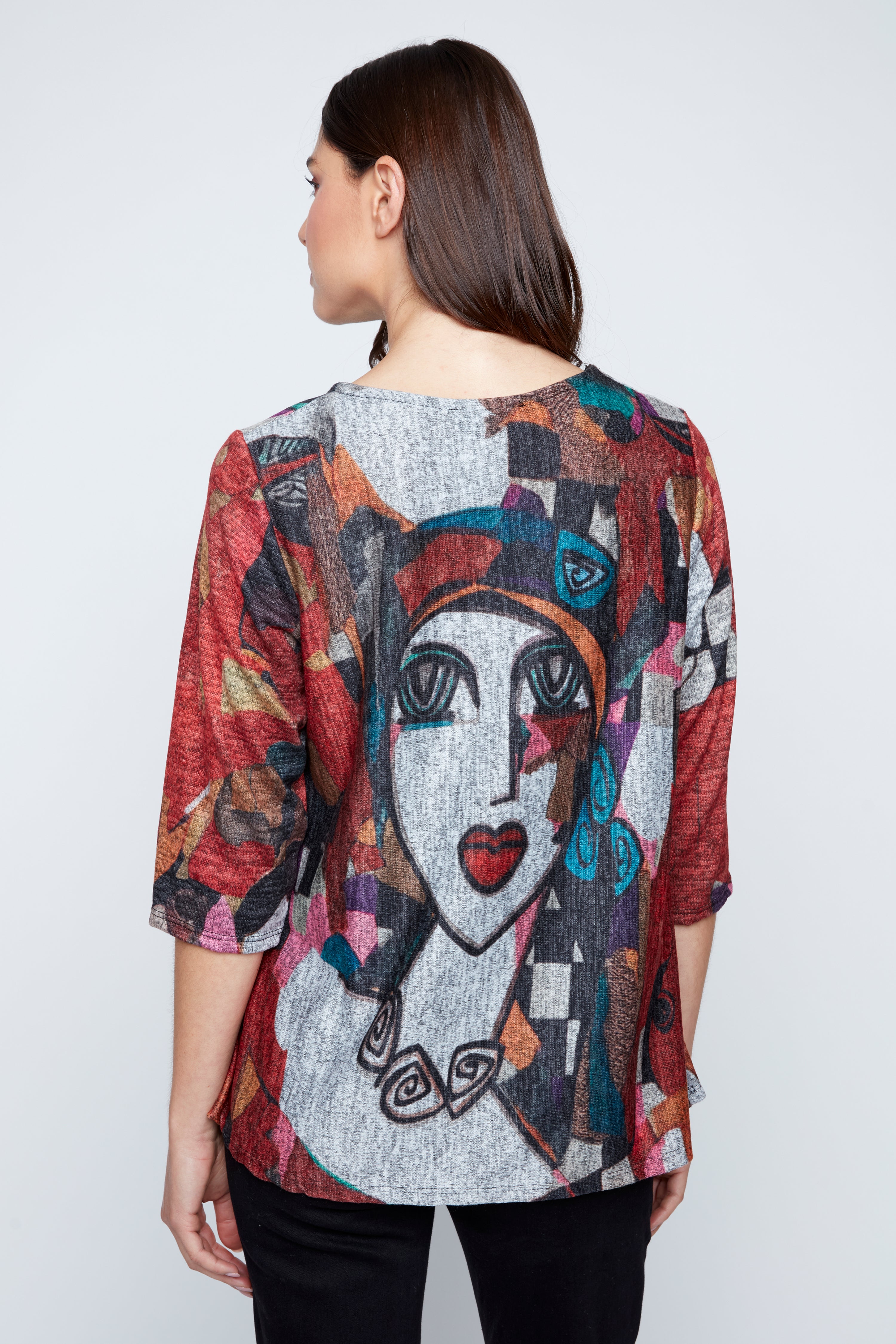 Abstract Picasso knit top