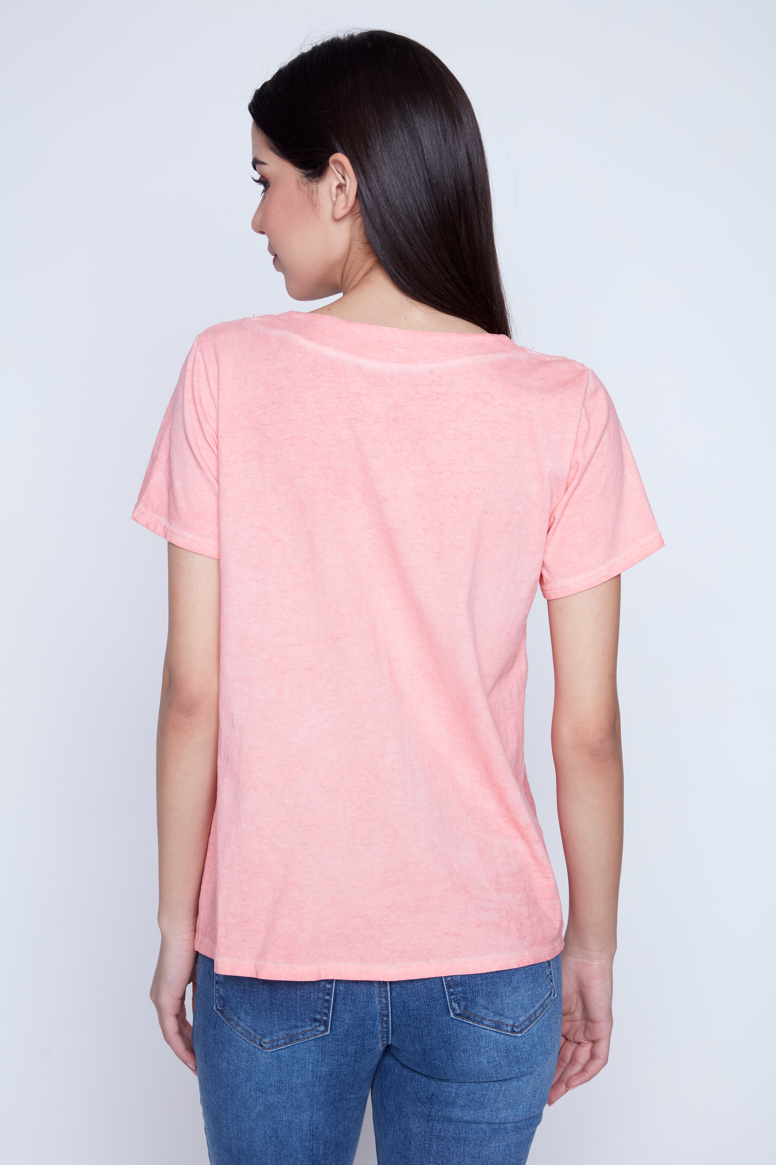 Embroidered cotton blend top