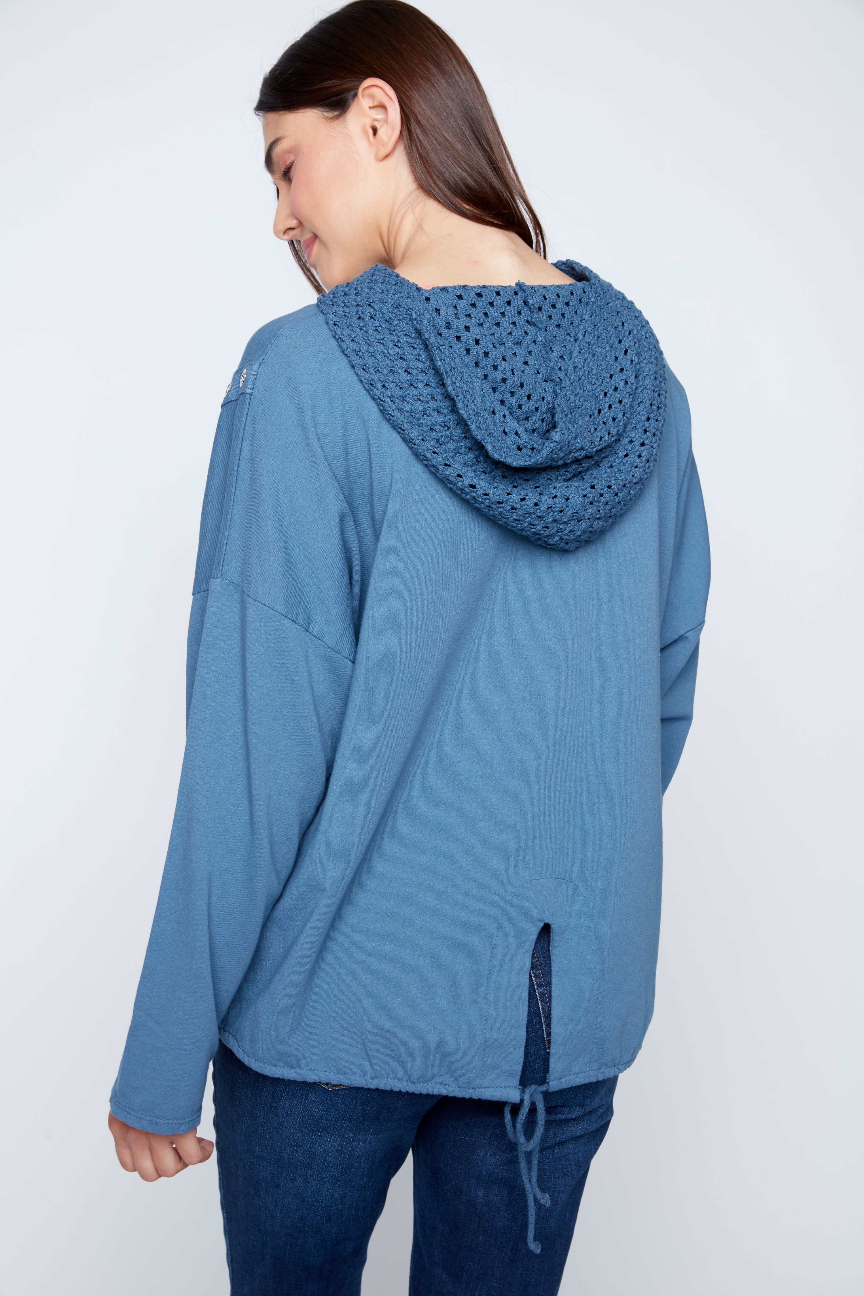 Crochet accent hoodie