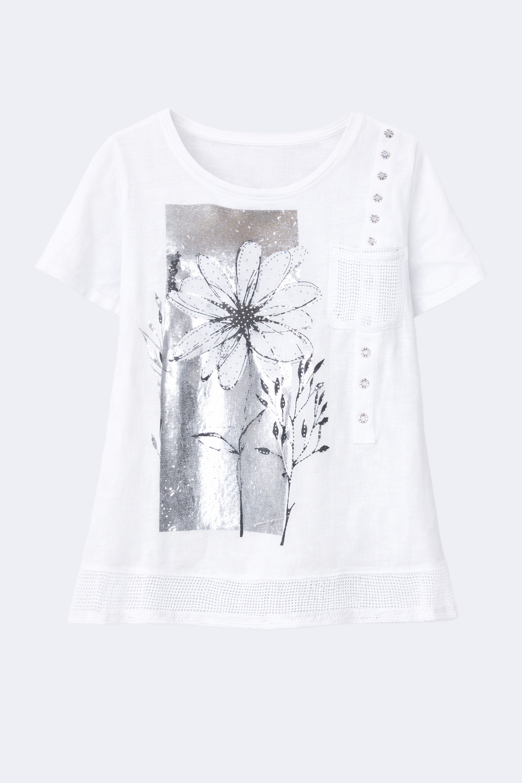 Le haut à imprimé floral avec œillets 