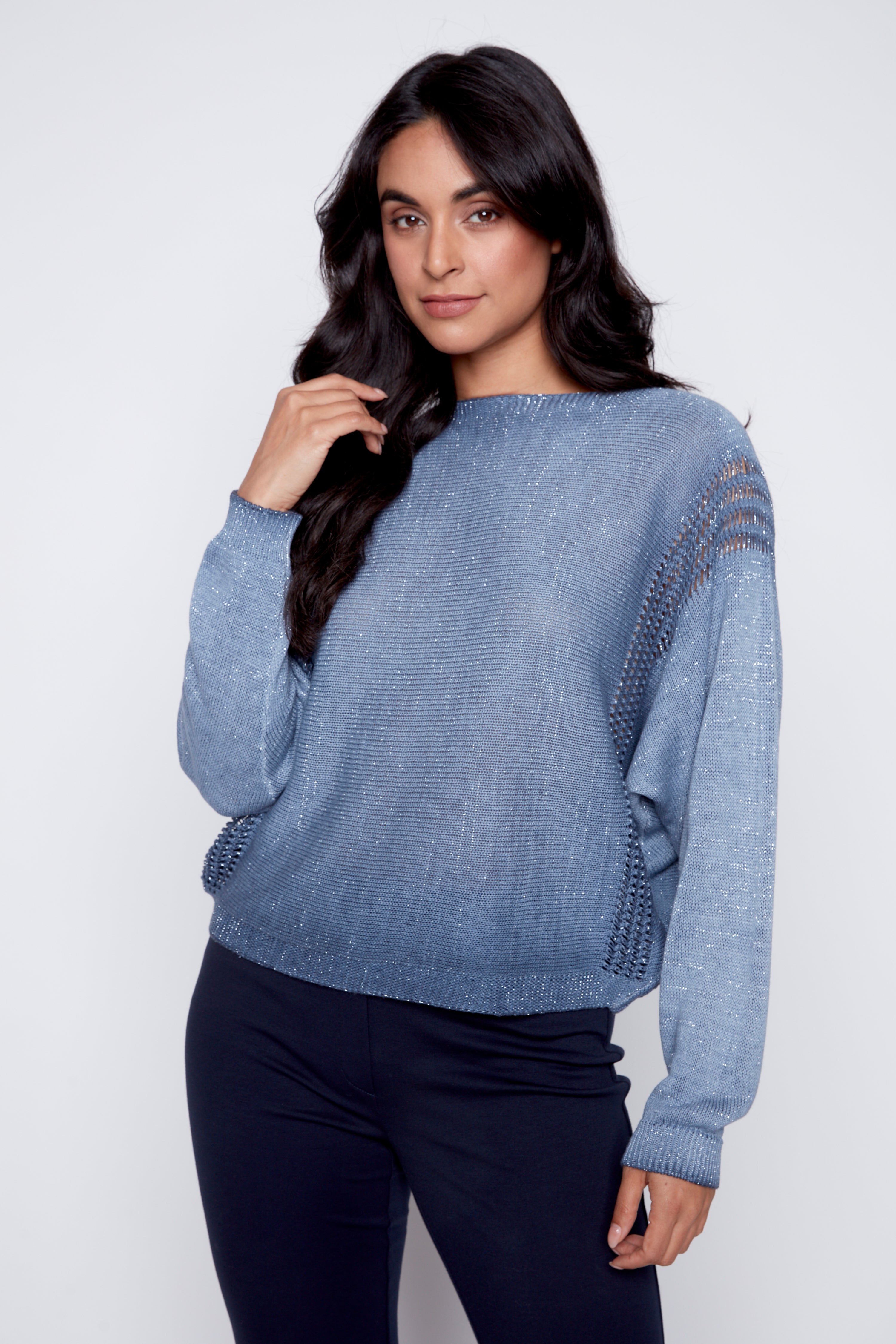 Lurex tie dye sweater