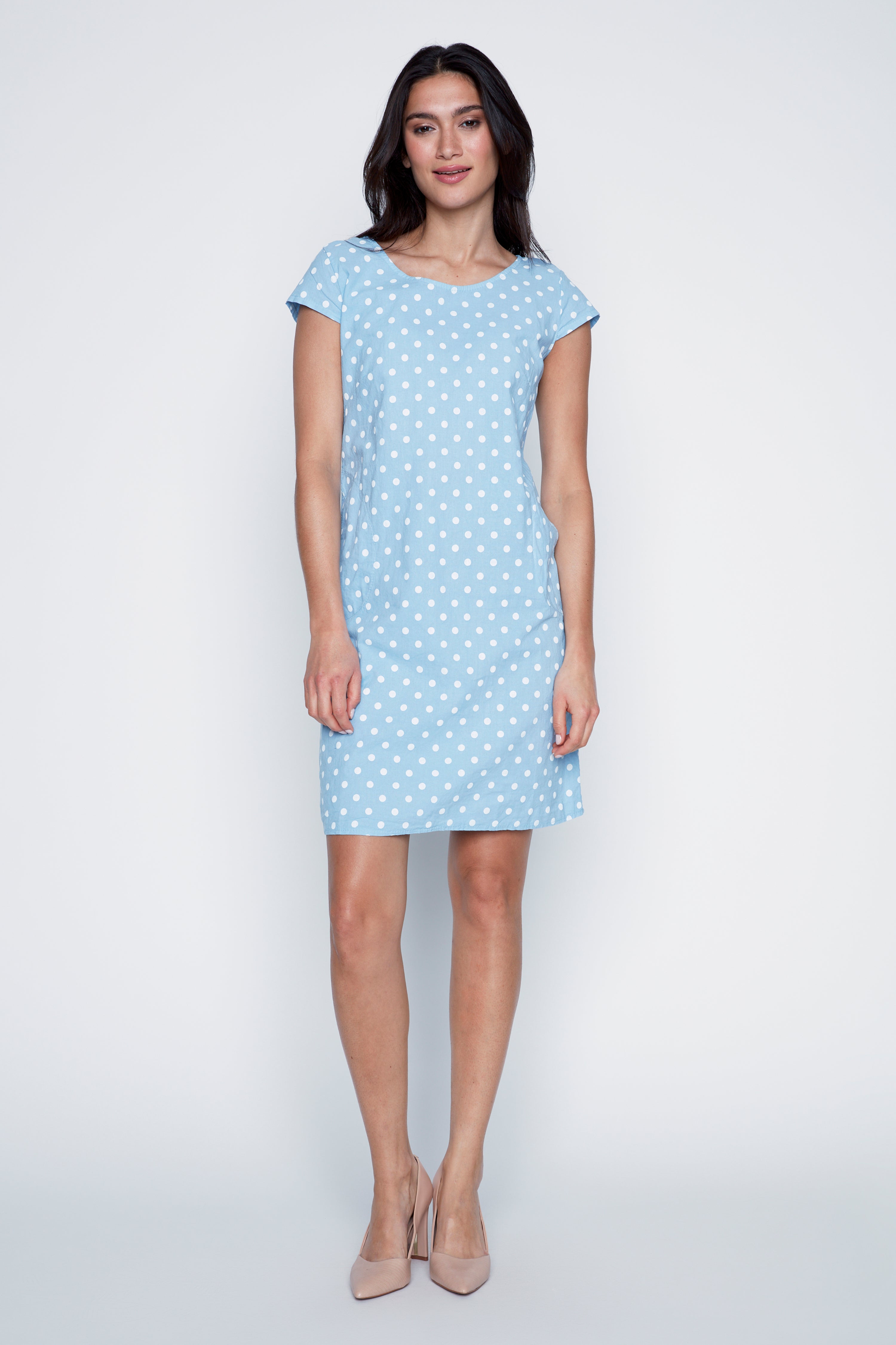 La robe en coton imprimé pois