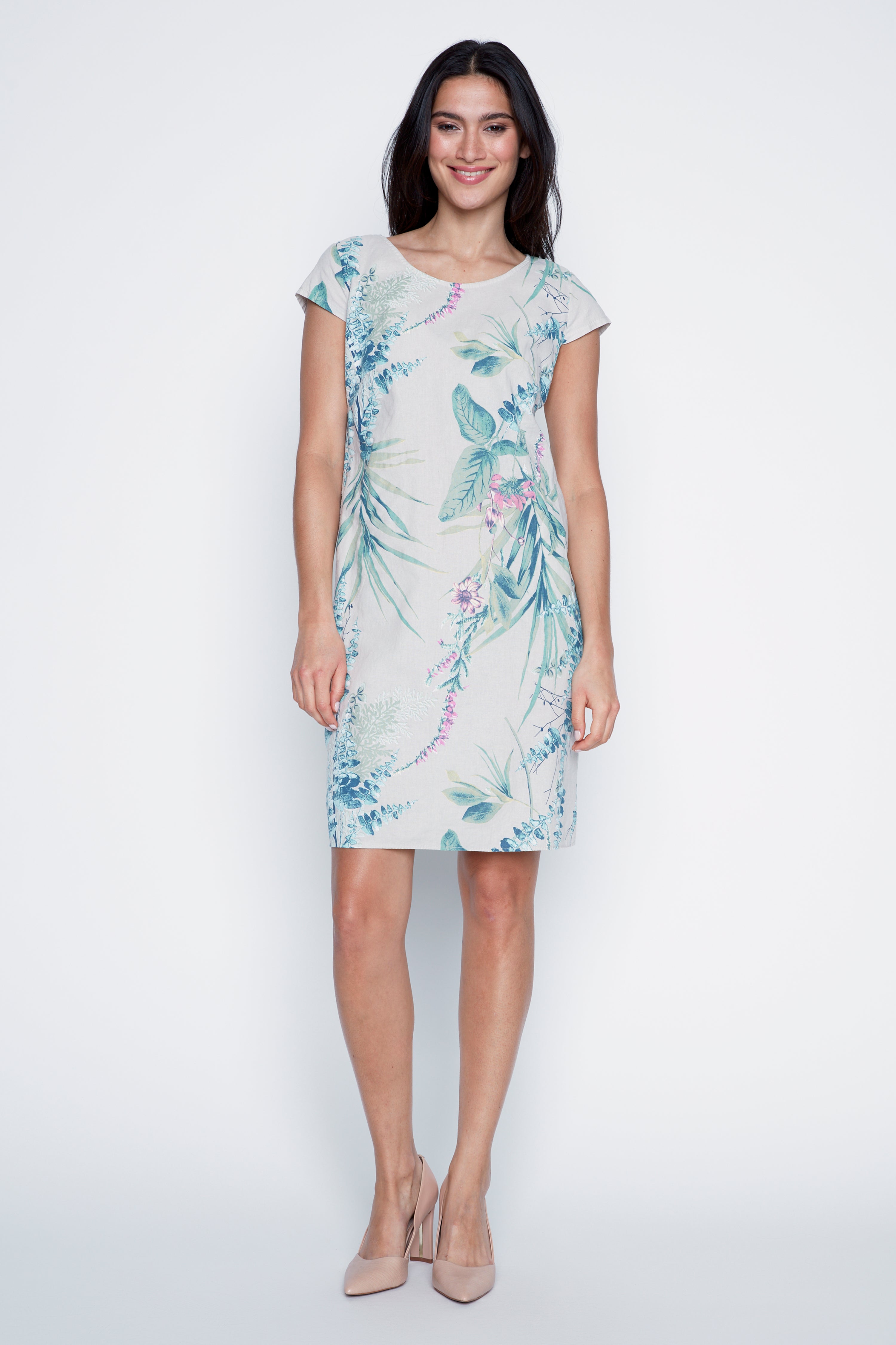 La robe en coton à imprimé tropical
