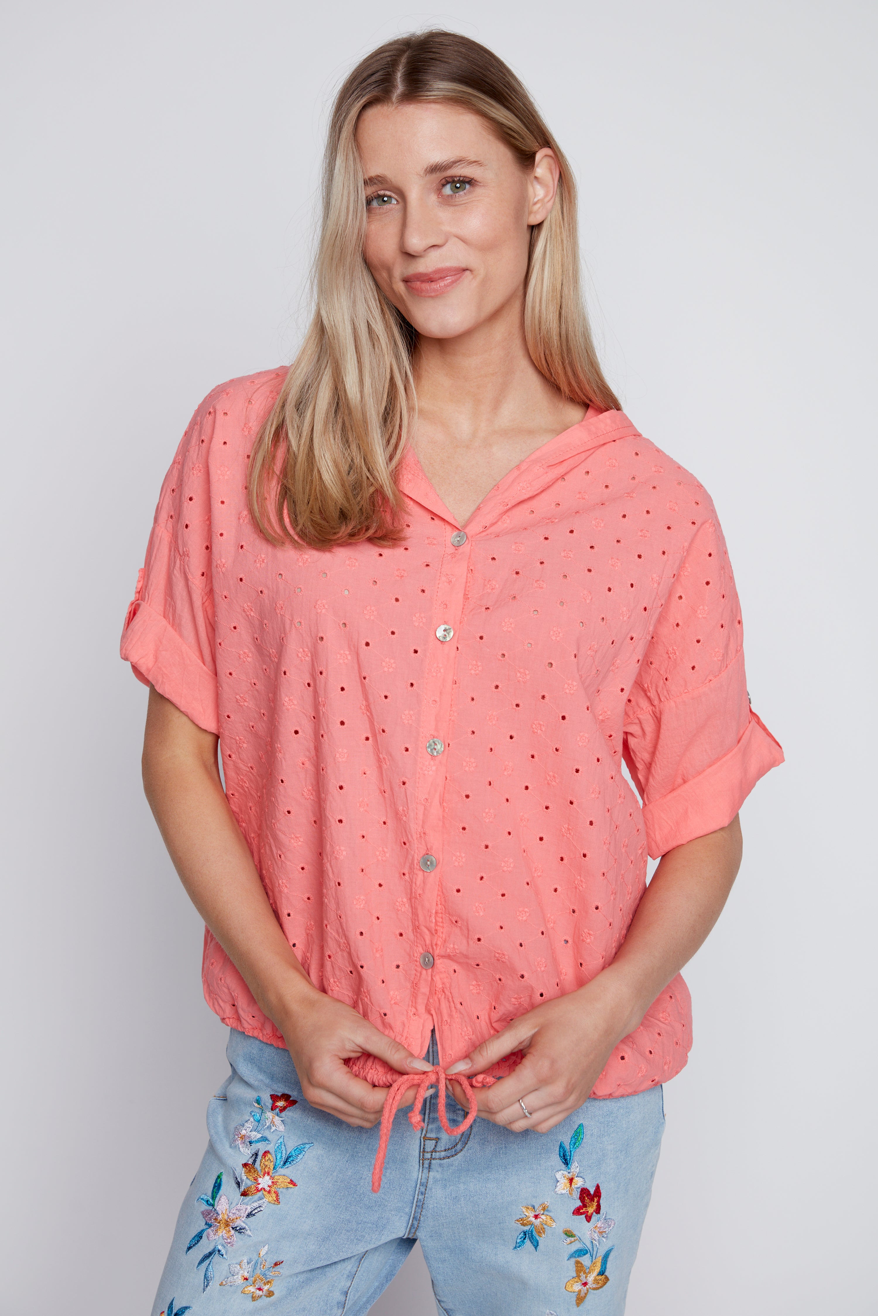 Cotton eyelet blouse