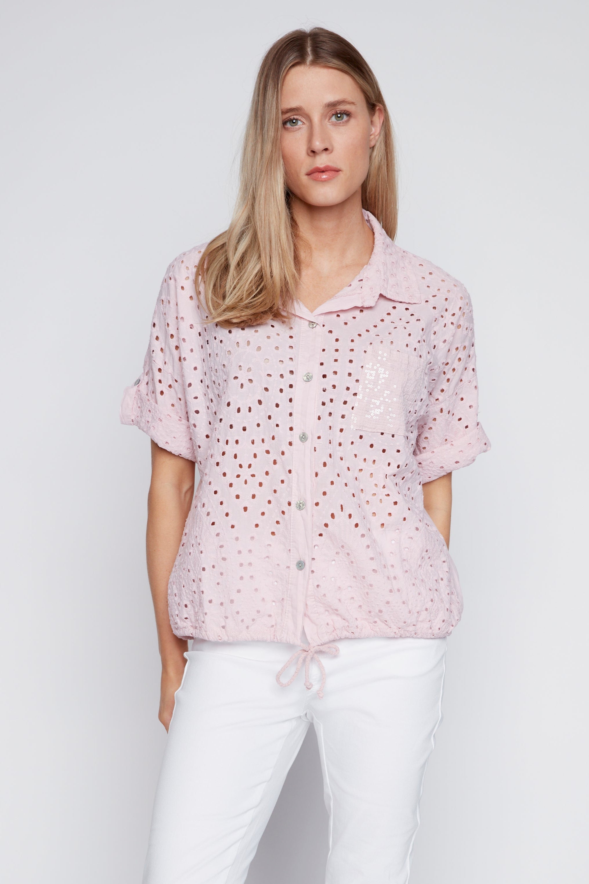 Cotton eyelet blouse