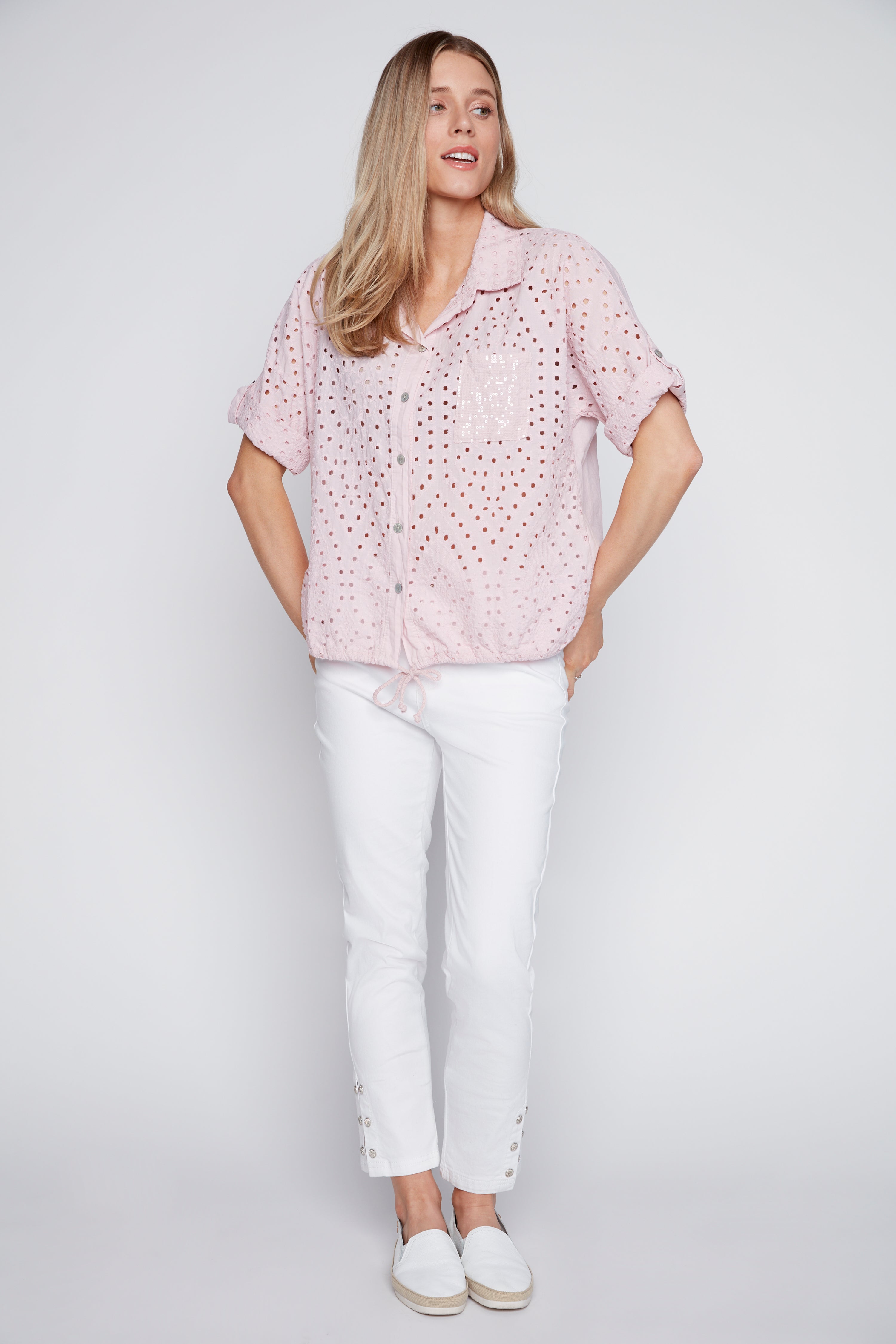 Cotton eyelet blouse