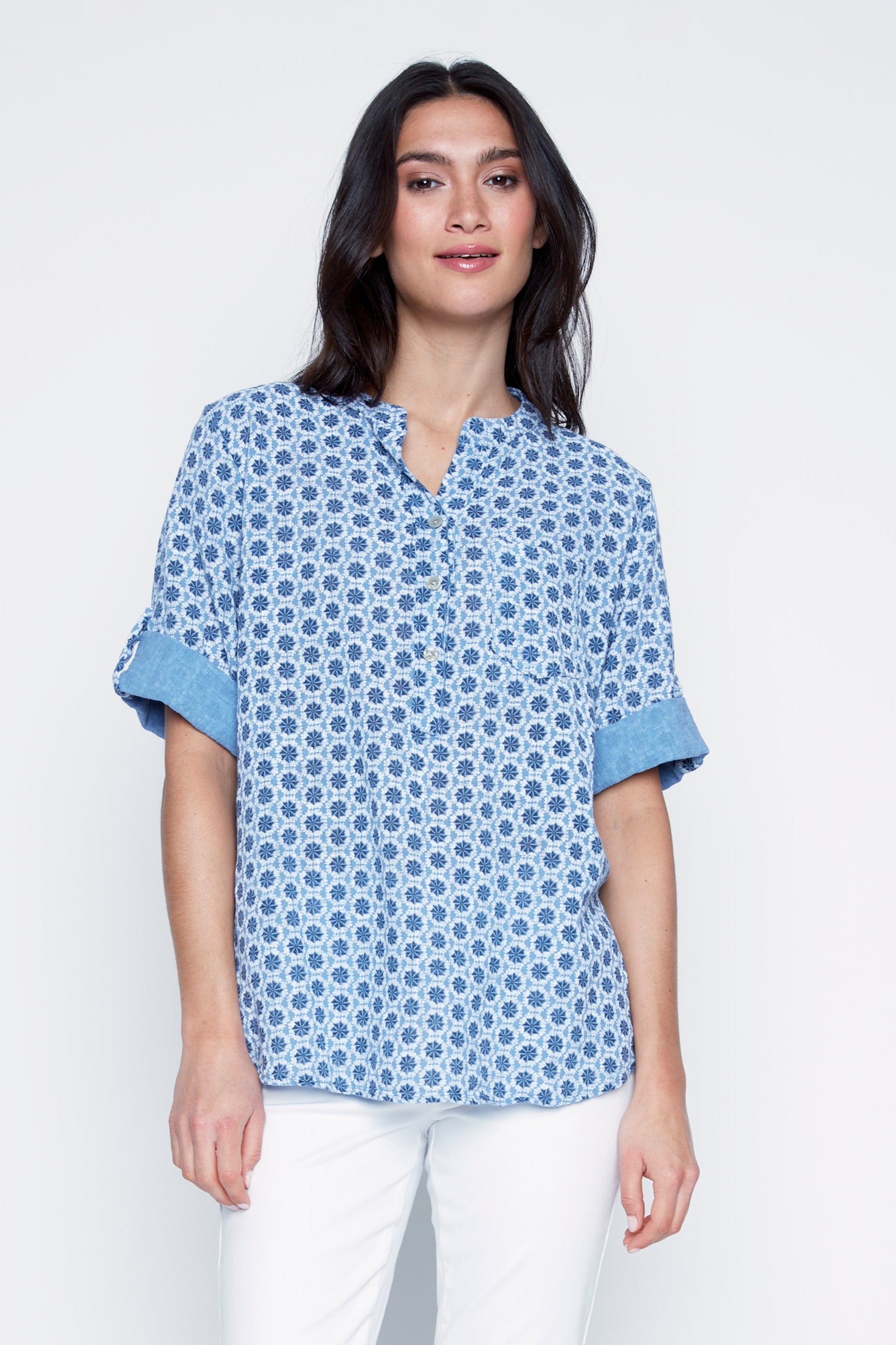 Printed cotton blouse