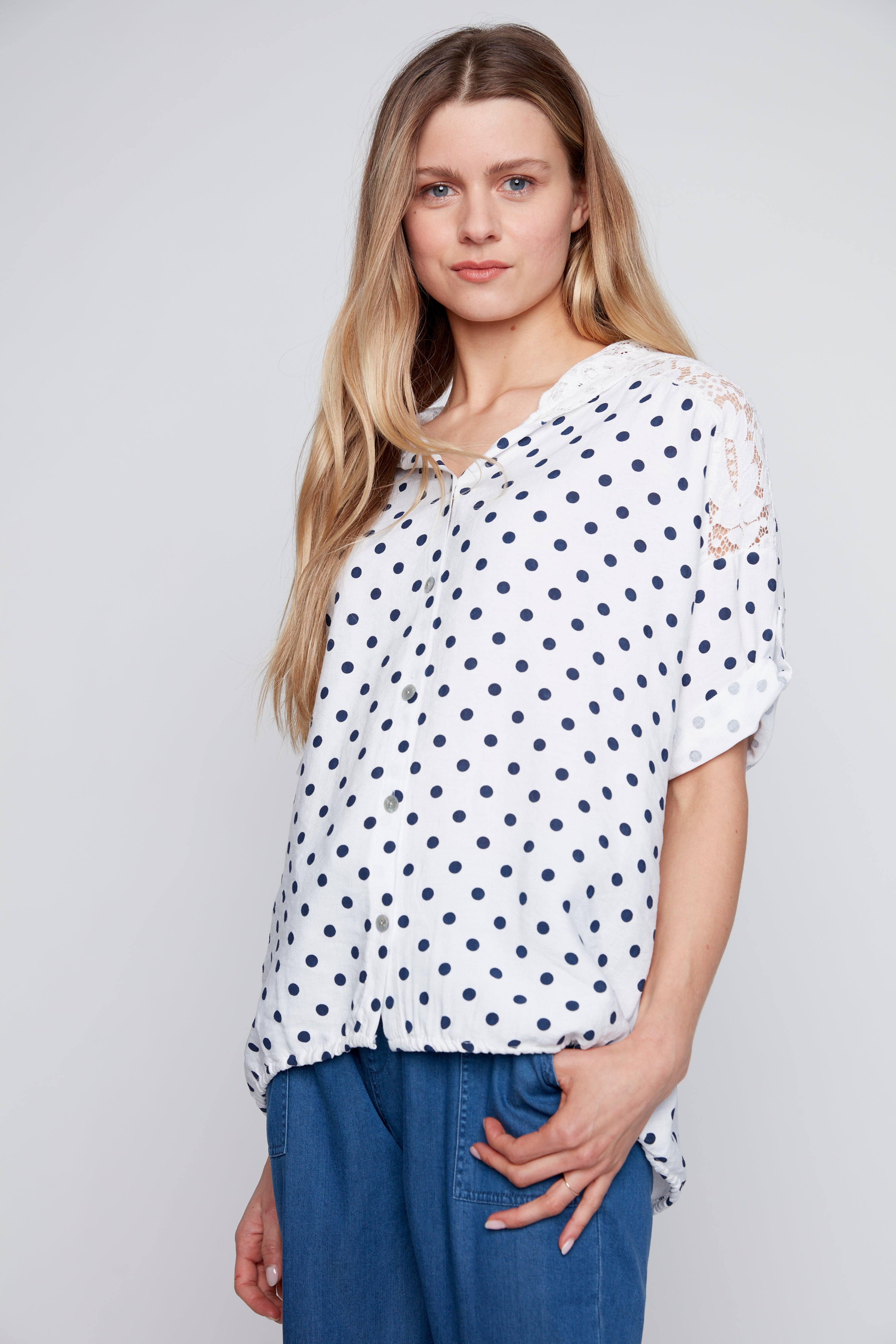 Dot print blouse