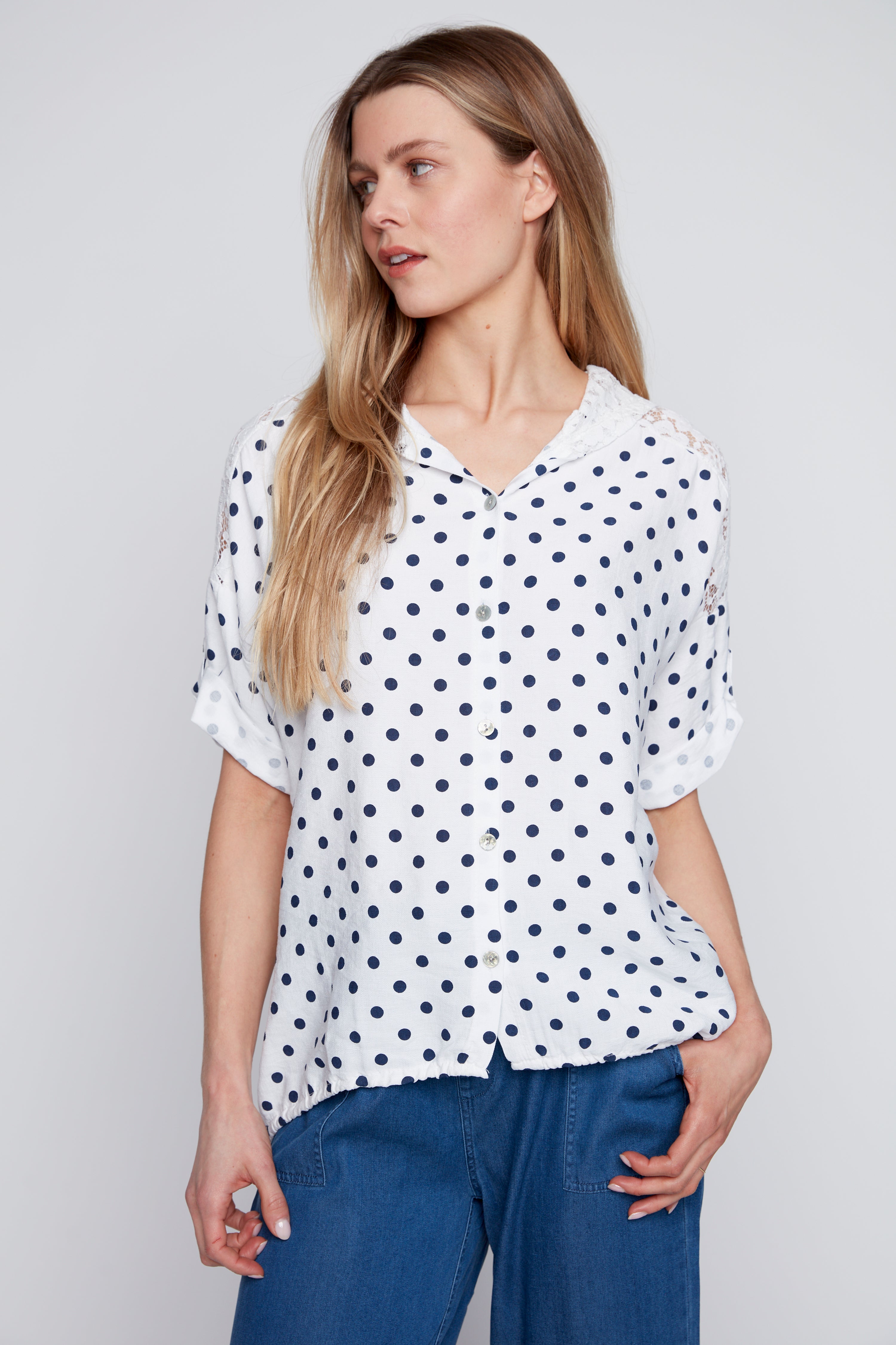 Dot print blouse