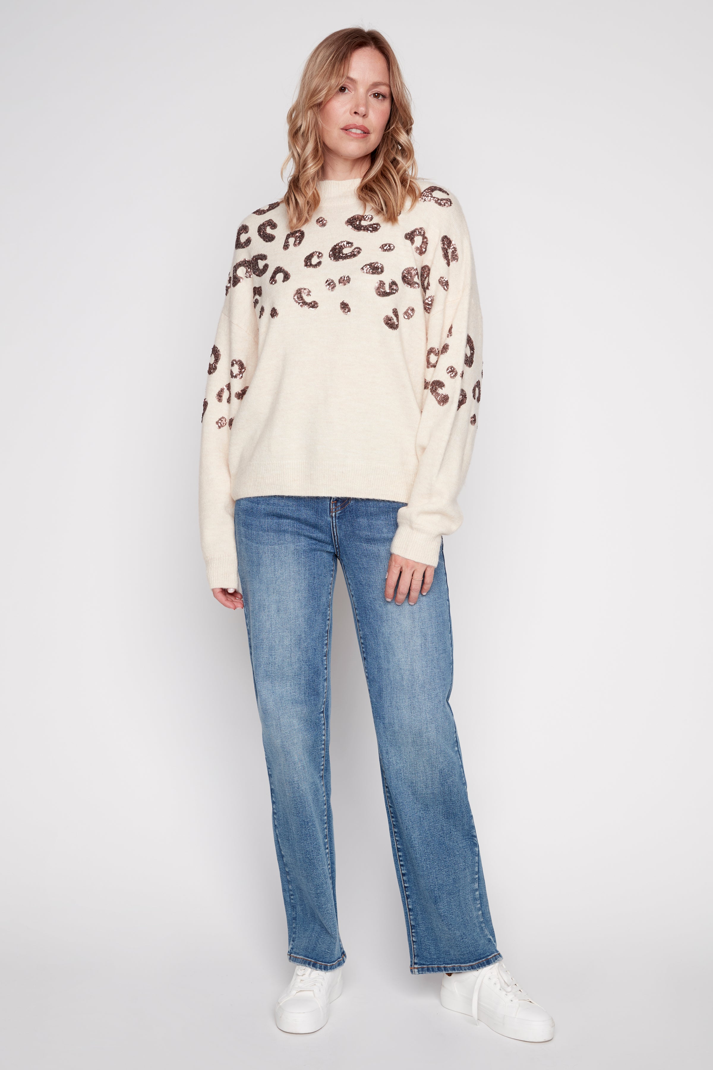 Animal sequin design sweater