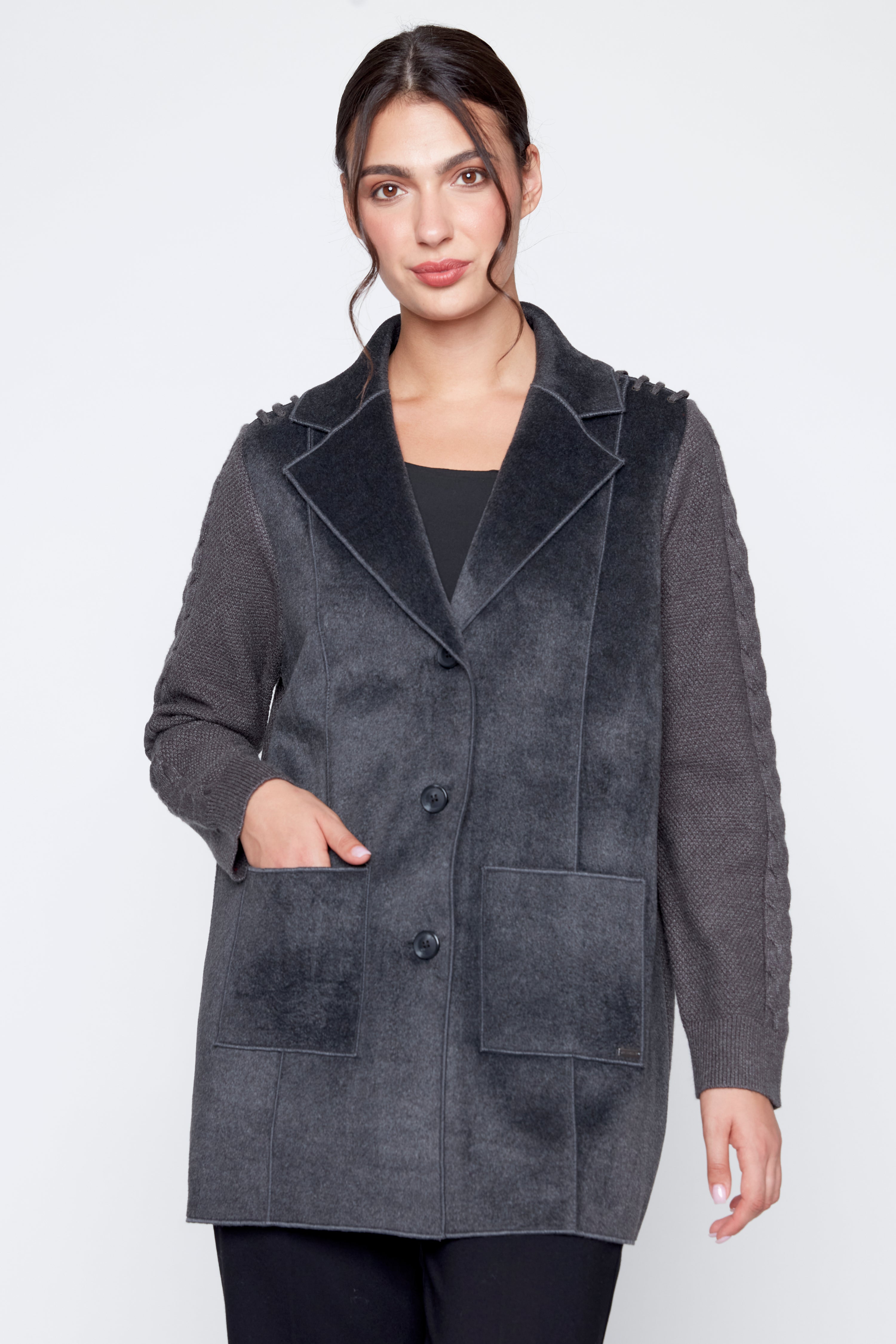 Cable trim coatigan