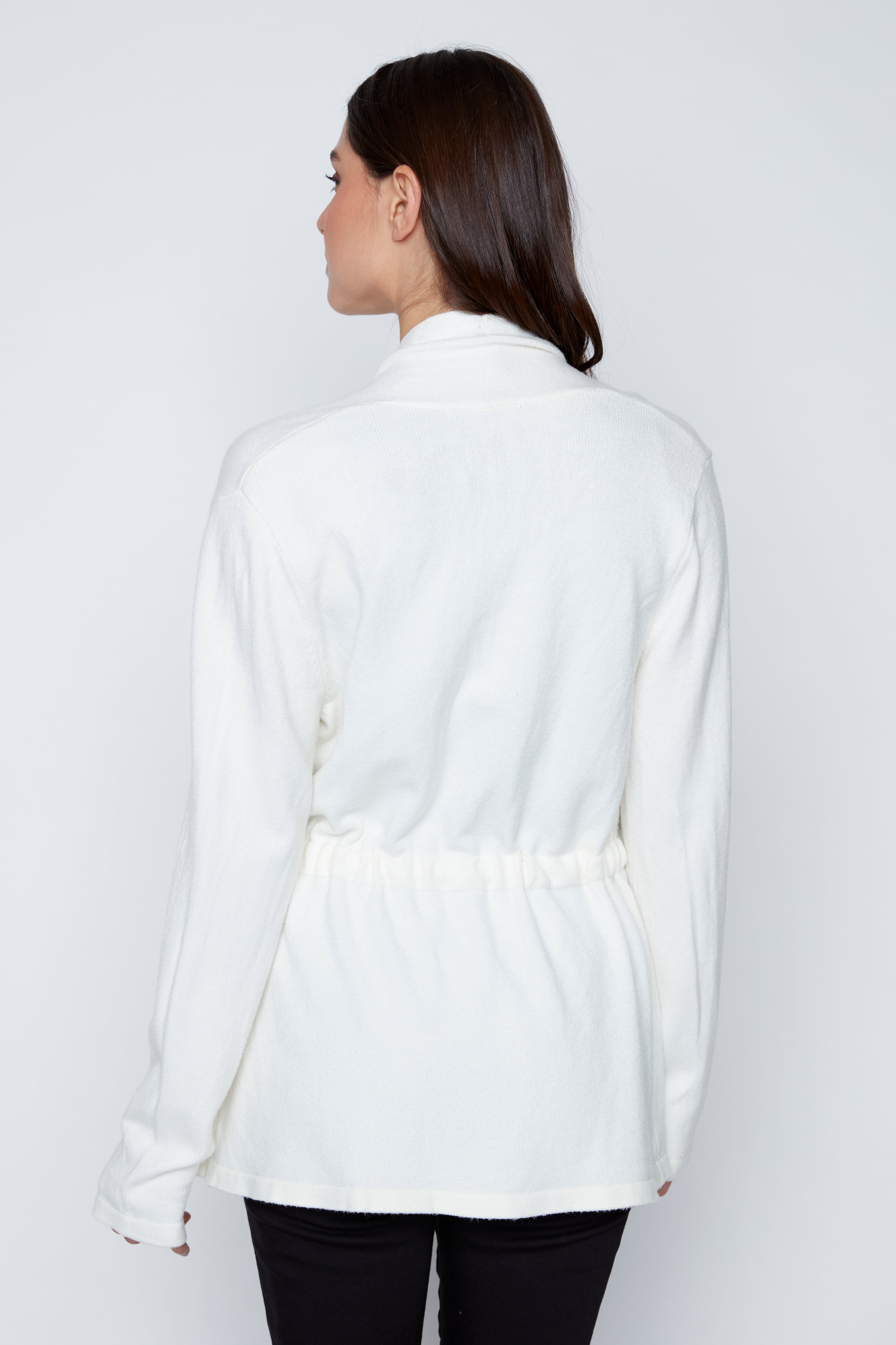 Embellished cardigan with drawstring waist