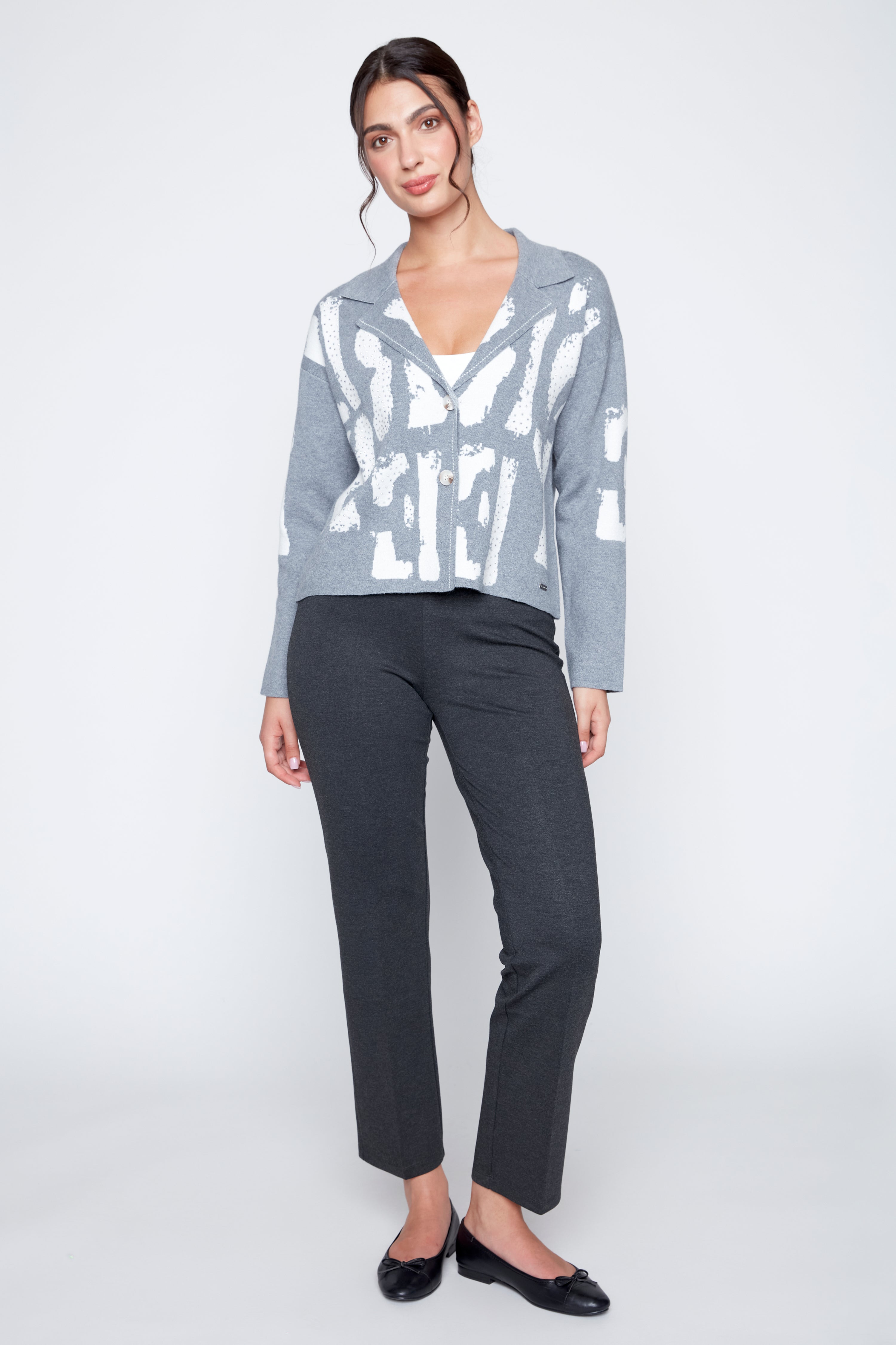Printed knit jacket