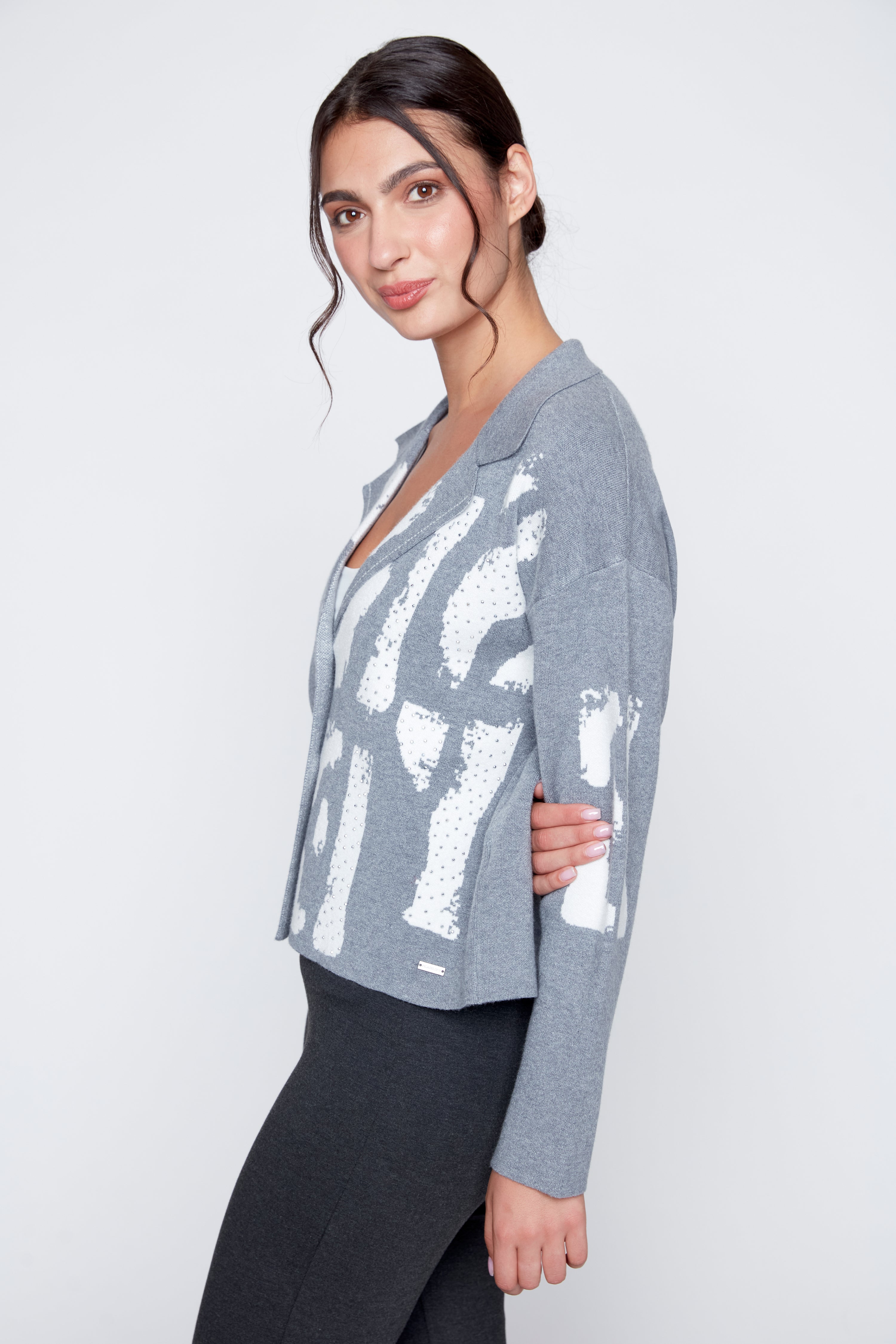 Printed knit jacket
