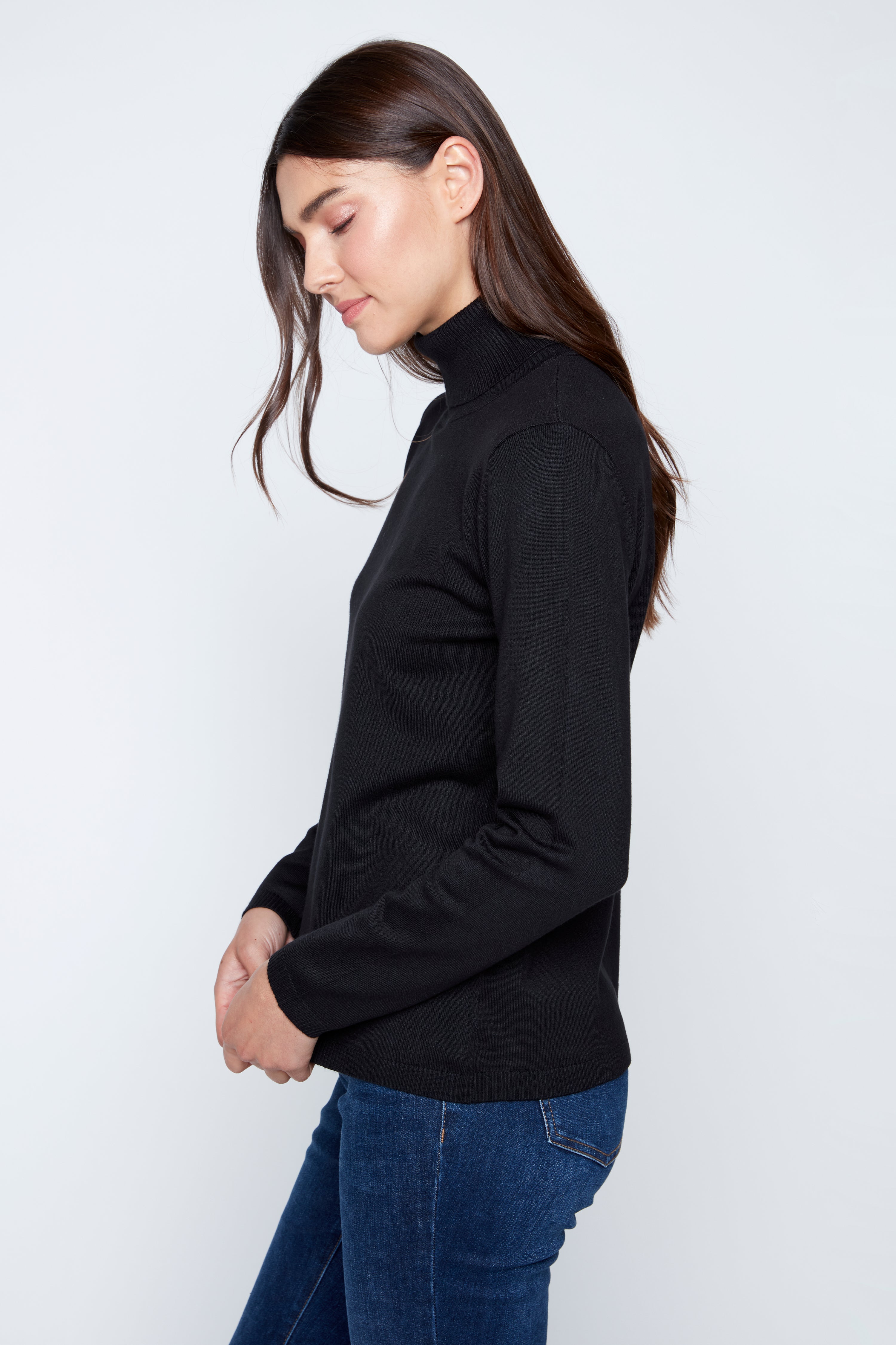 Solid turtleneck sweater
