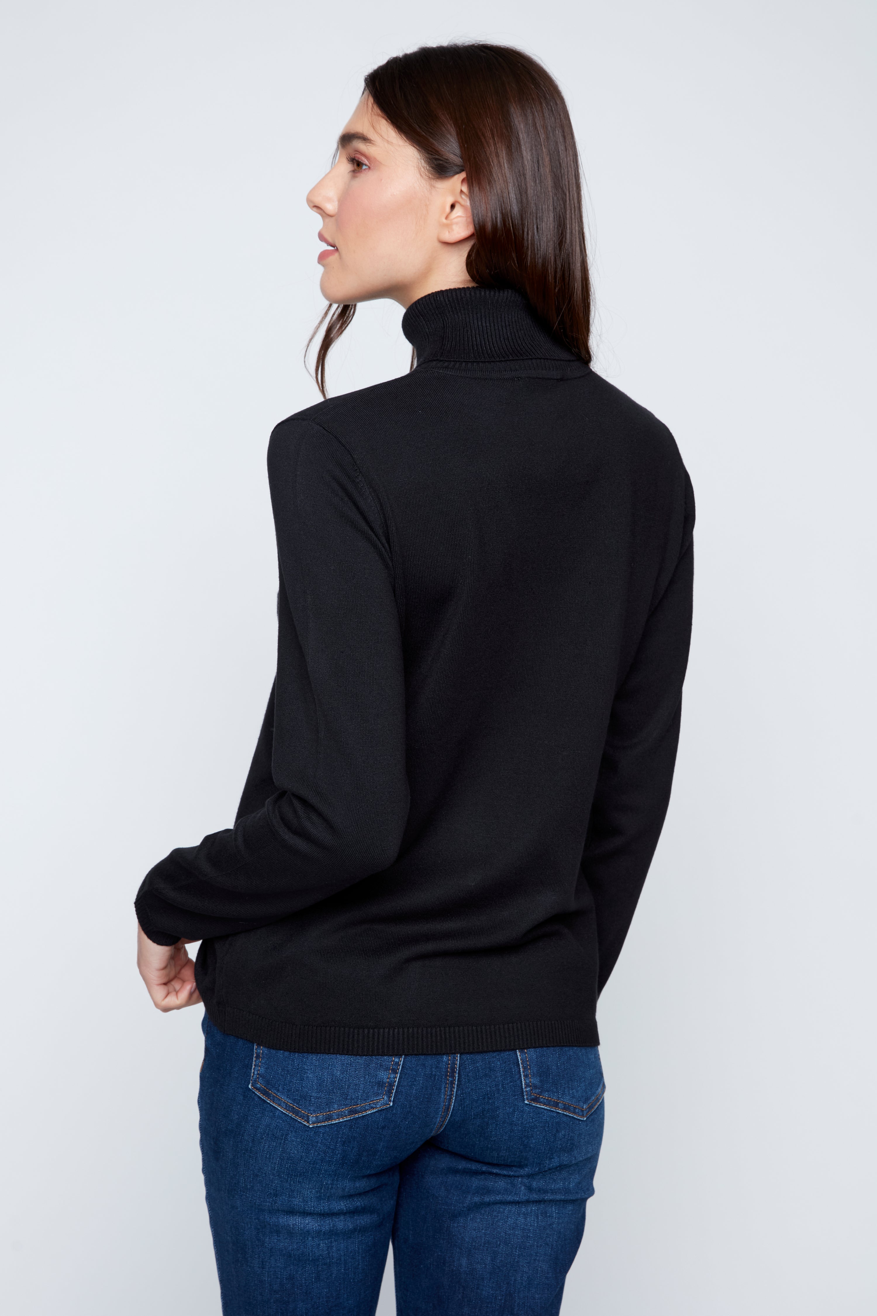 Solid turtleneck sweater